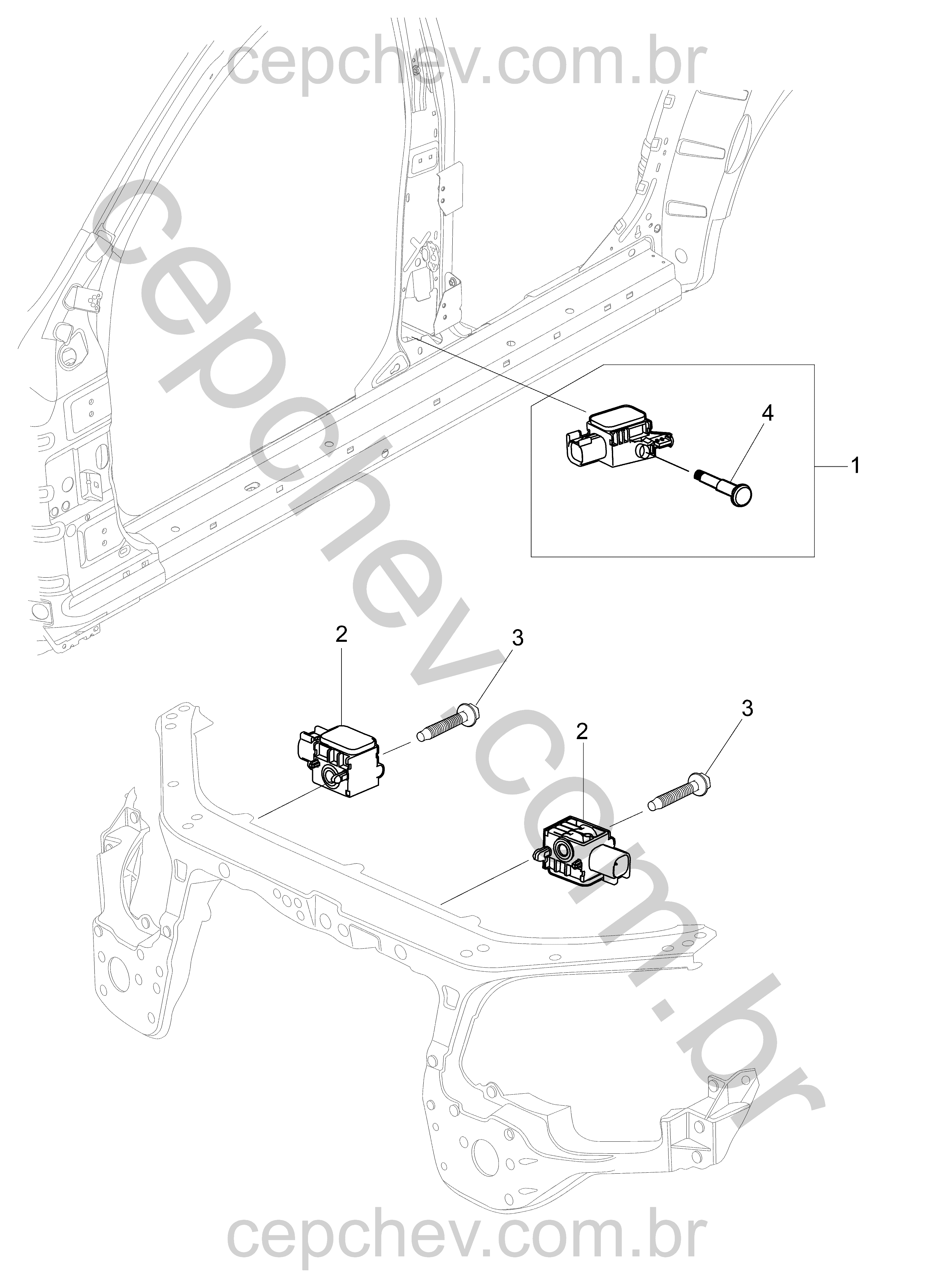 Sistema air-bag suplementar com sensores e infladores dianteiros e laterais