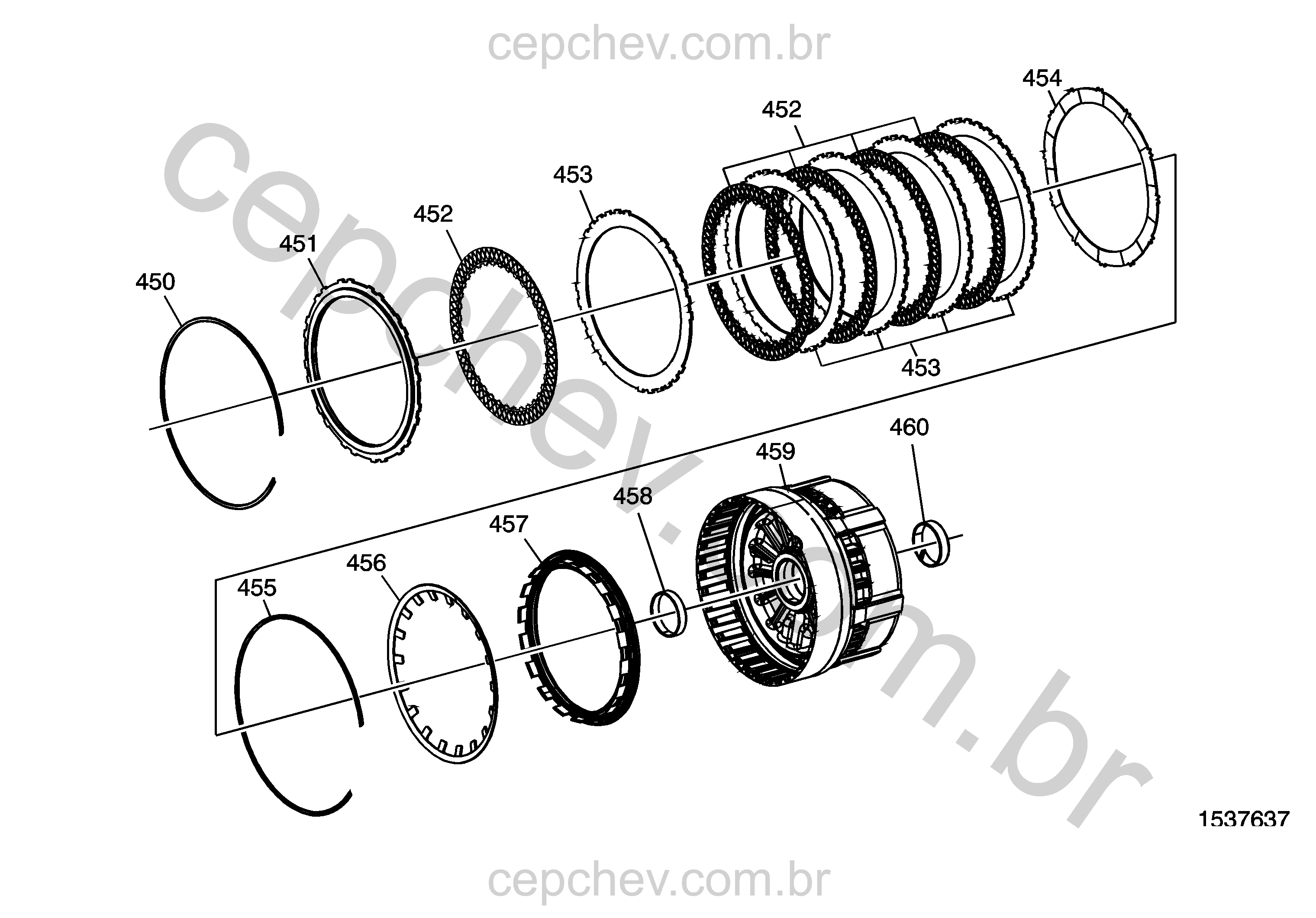 Transmissão automática 6L80 conjunto da embreagem 2-6