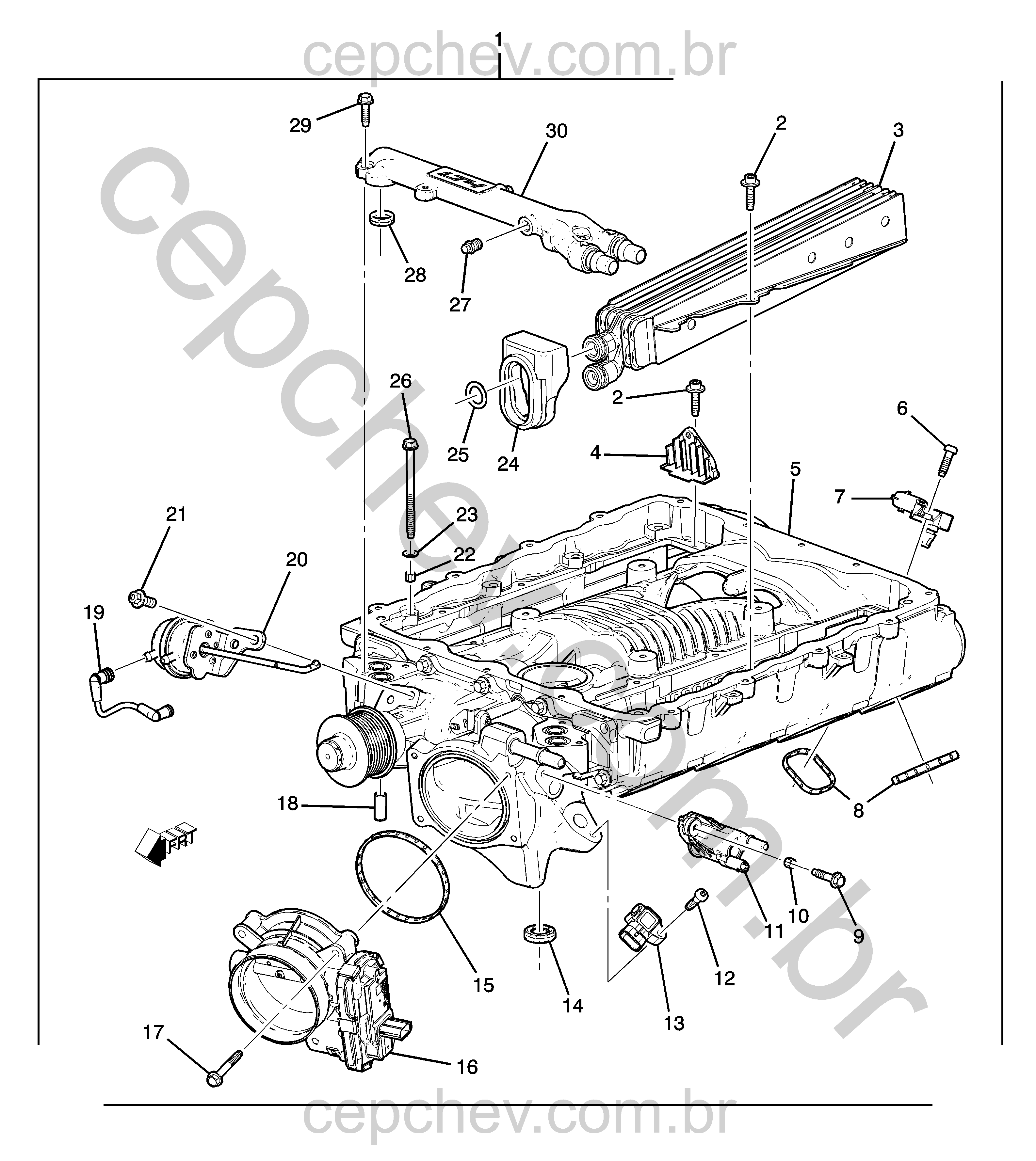 Coletor admissão e componentes turbo (6.2-6) (2021–2024) AL
