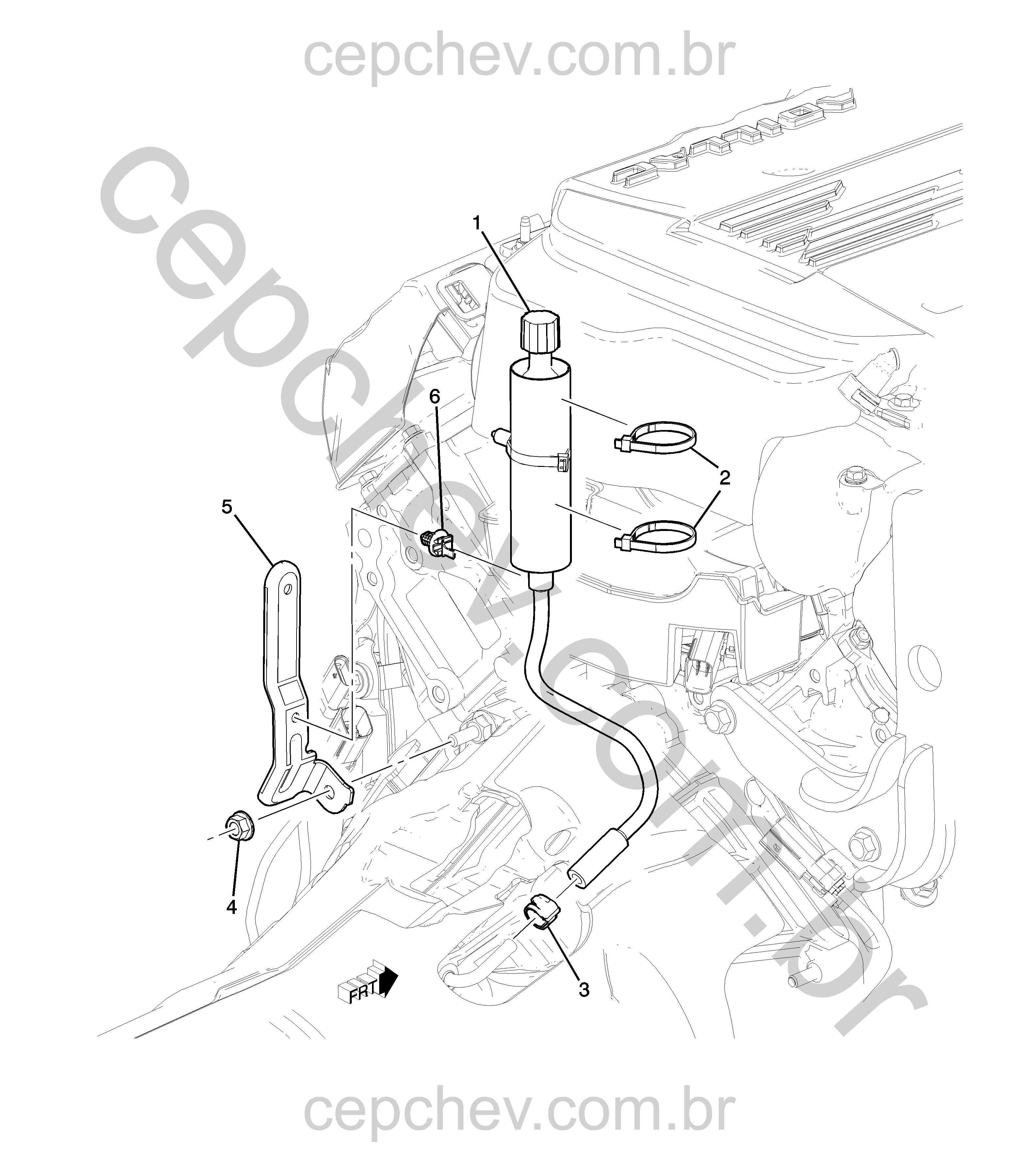Mangueira e componentes de ventilação da transmissão automática MF6