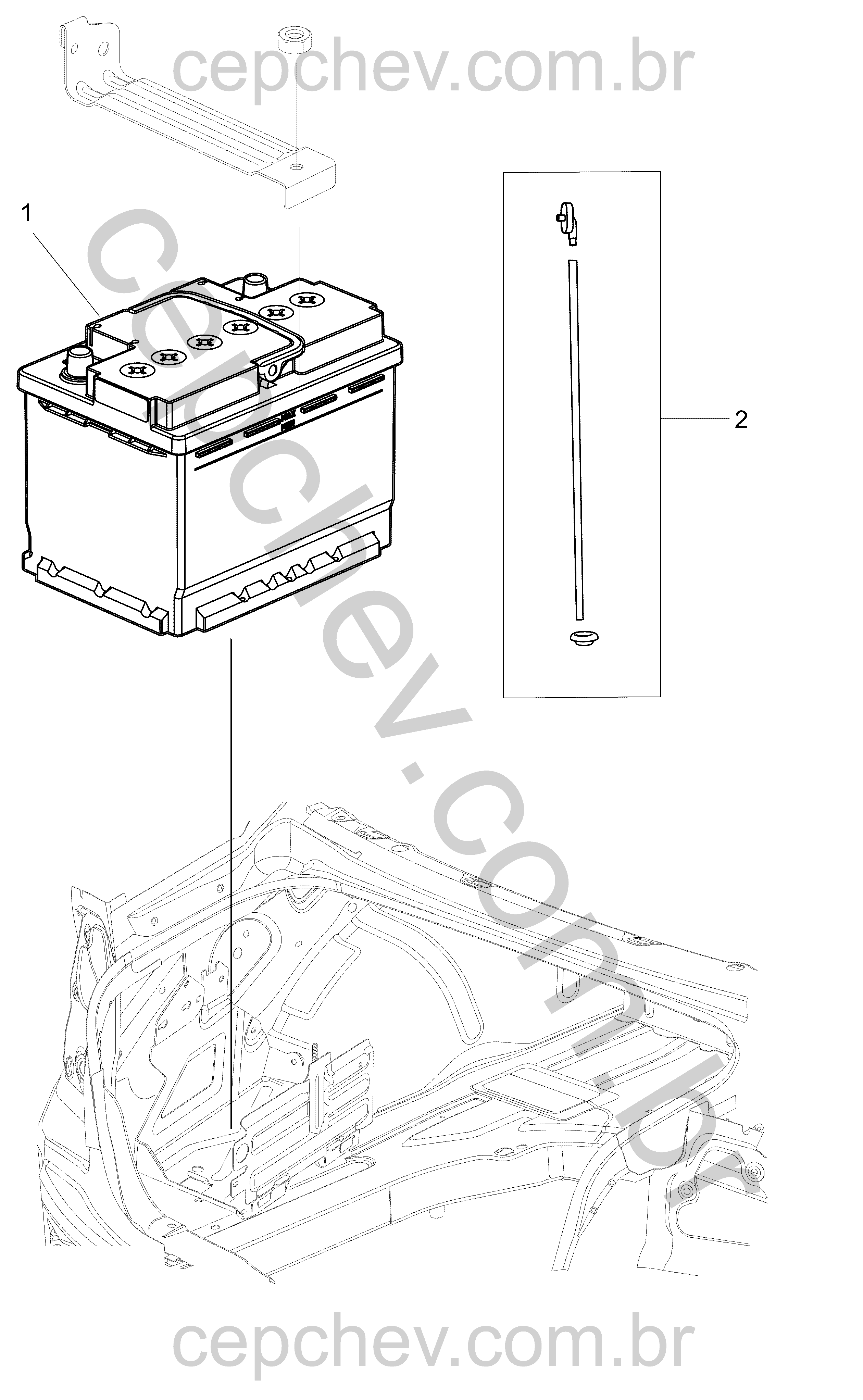 Bateria 12V 120min/600amp e acessórios de ventilação