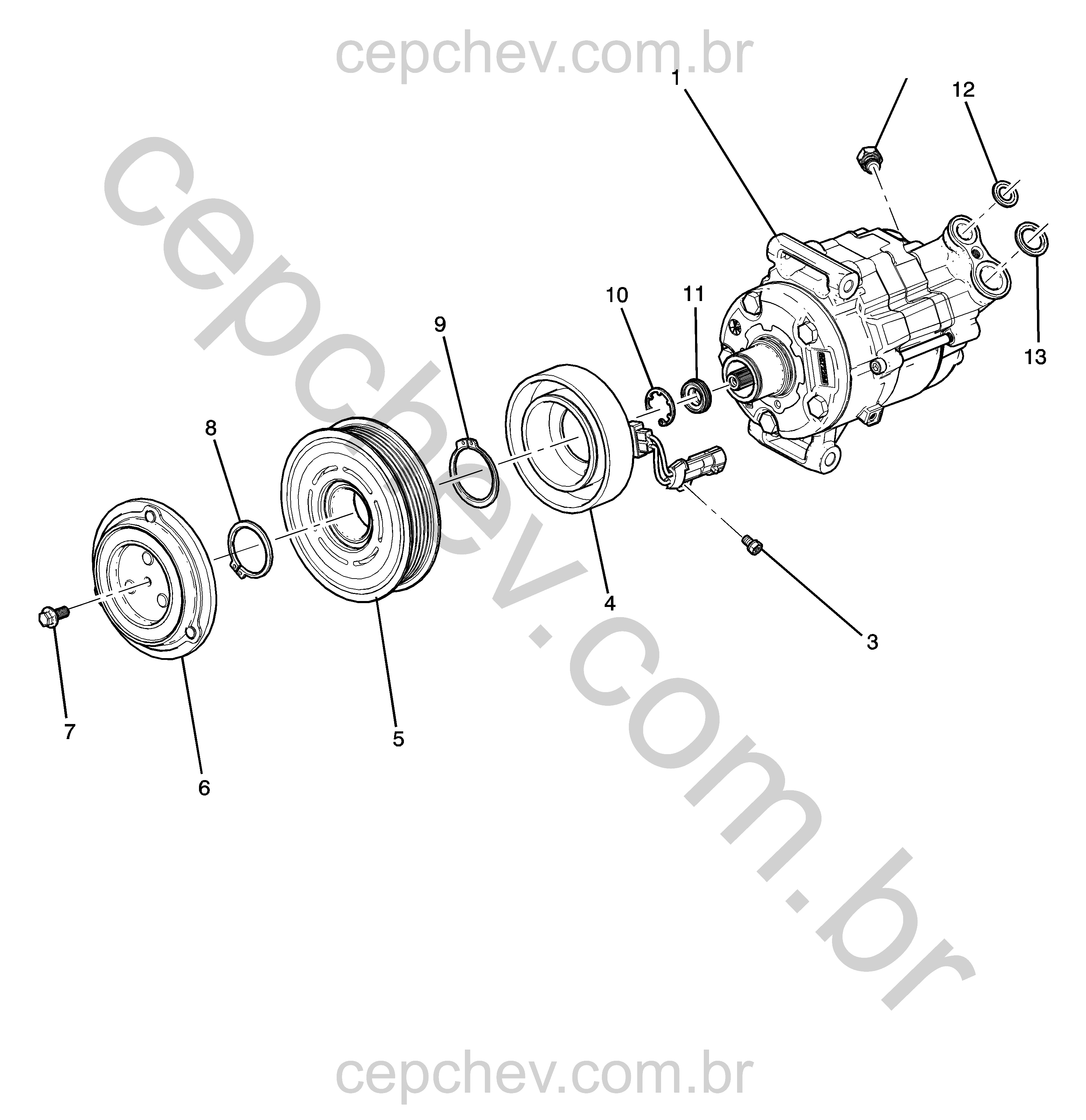 Compressor e componentes do ar-condicionado (LFJ 1.6-0) (2012)