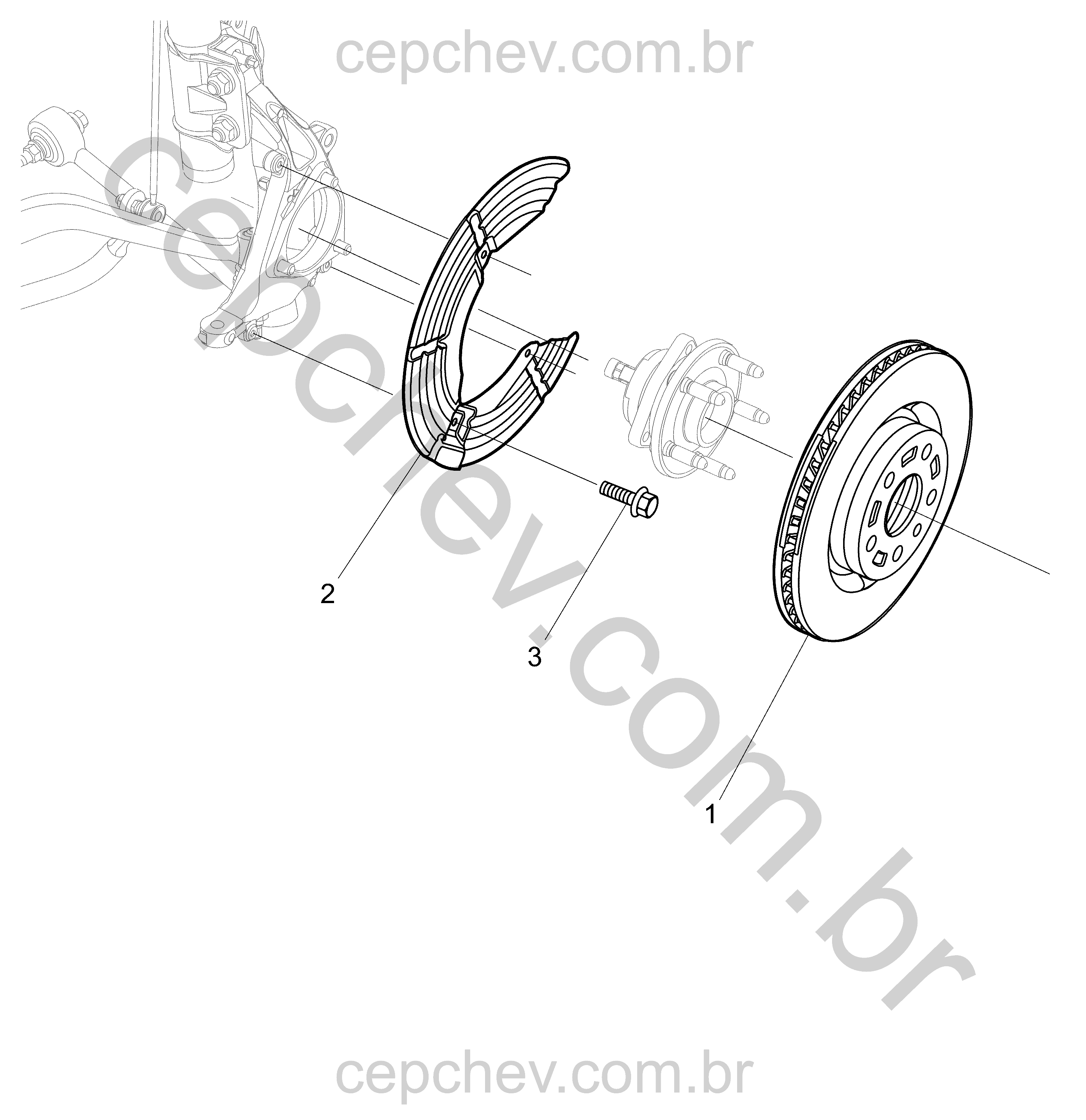 Freios a disco dianteiros com protetor e rotor (298 mm)
