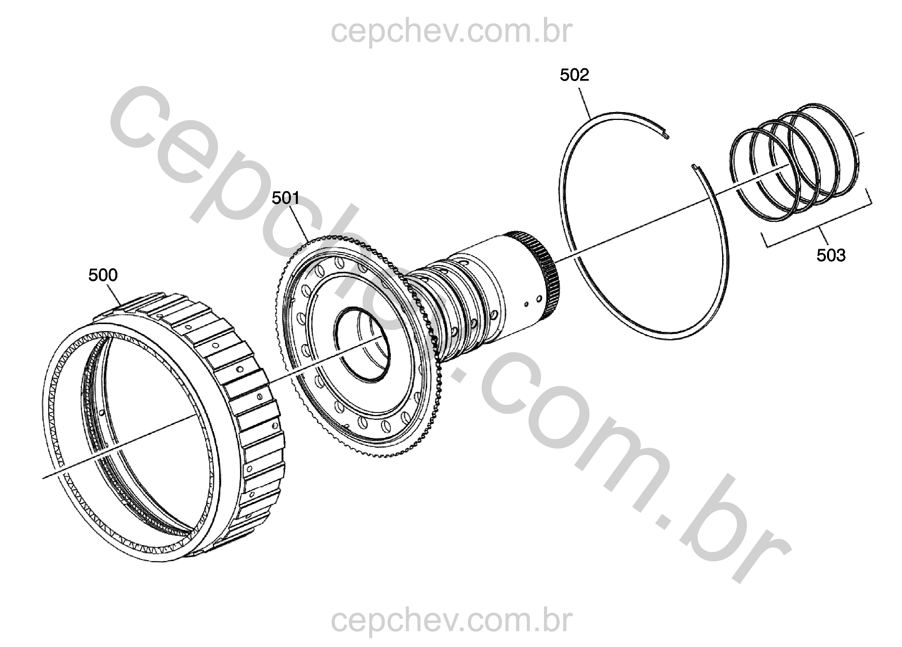 Transmissão automática (MF6) conjunto de engrenagem interna sobremarcha/direta