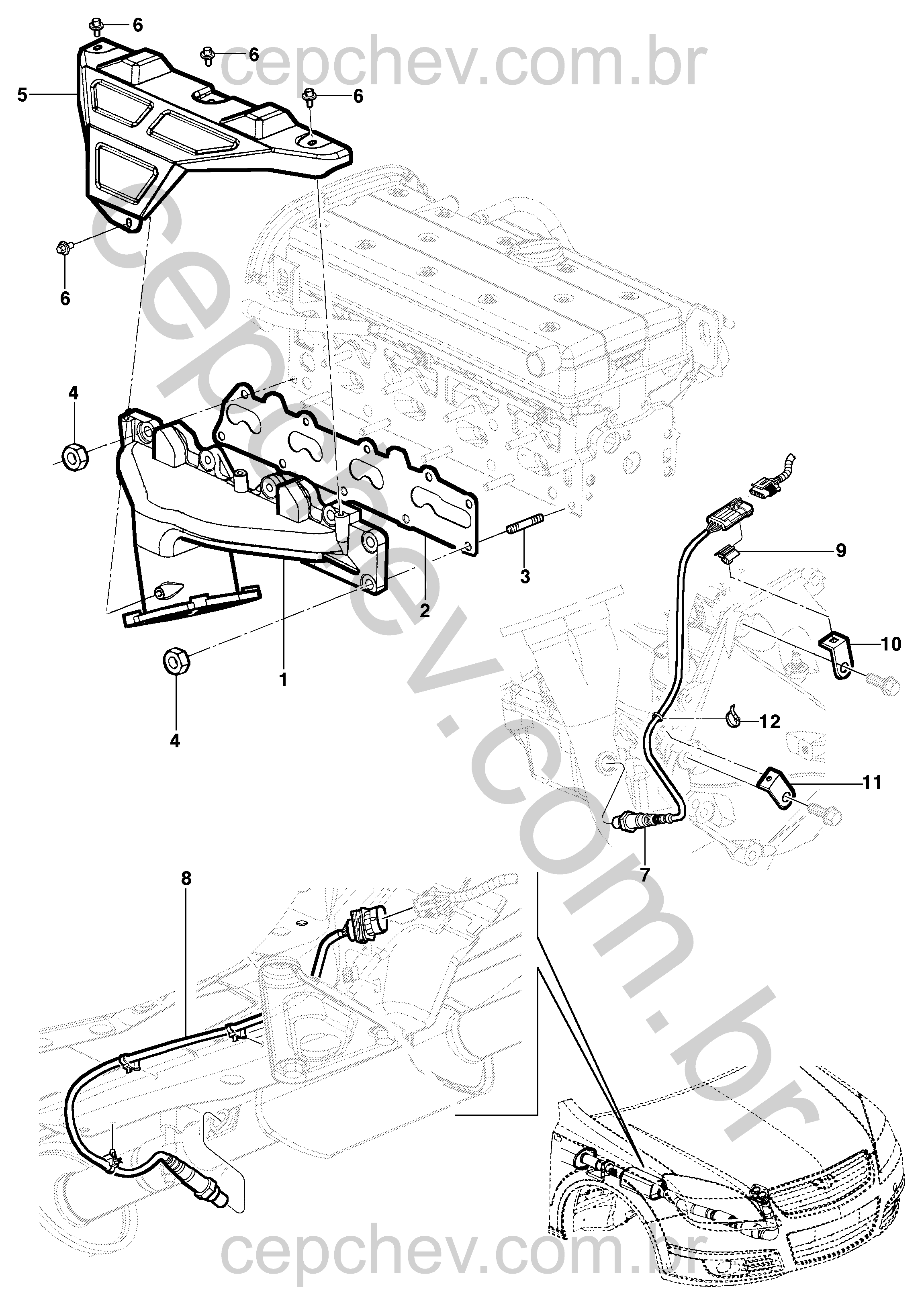 Coletor de escape - motor 16V