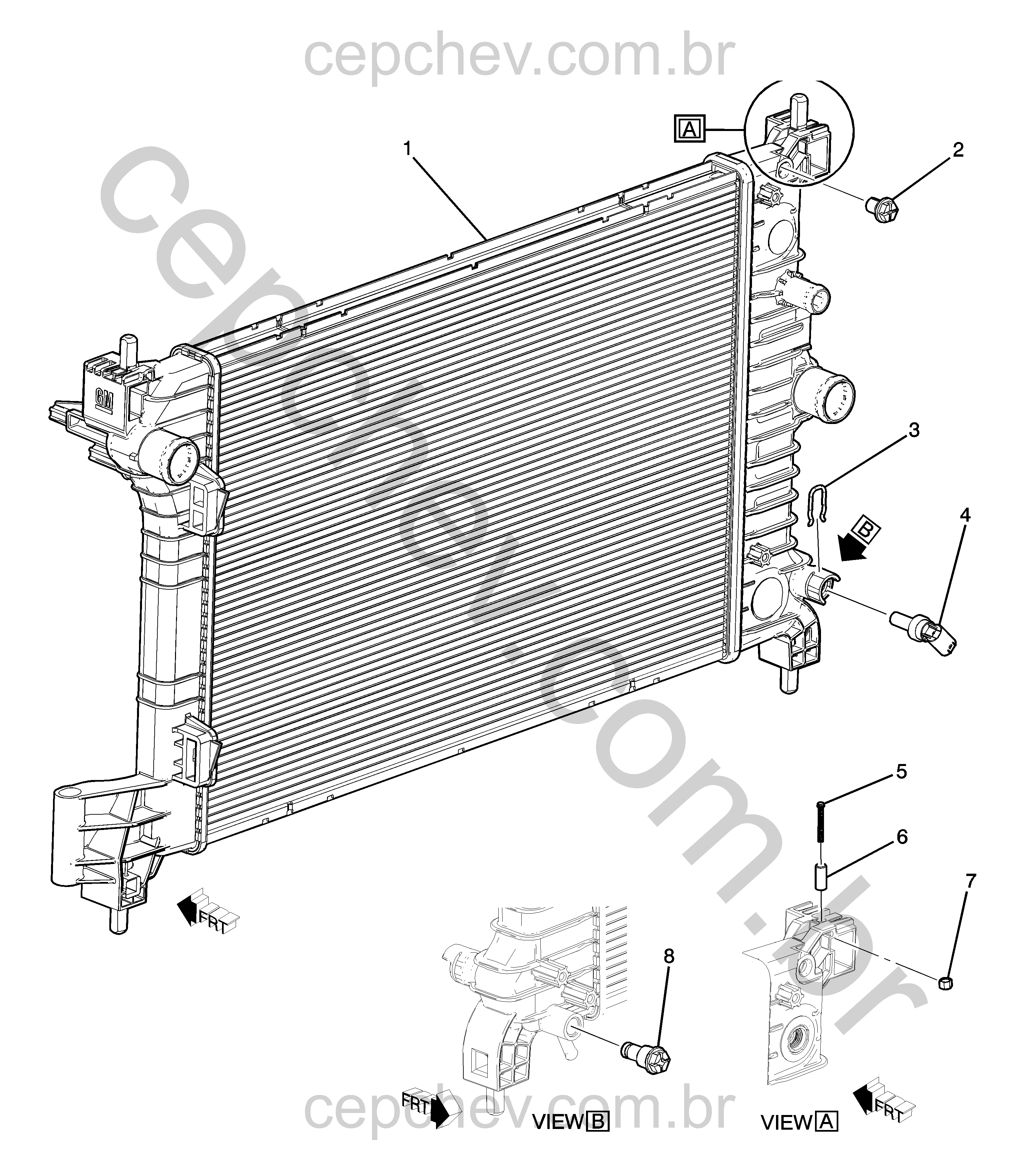 Conjunto radiador 1.8W manual com válvula, sensor e torneira de dreno