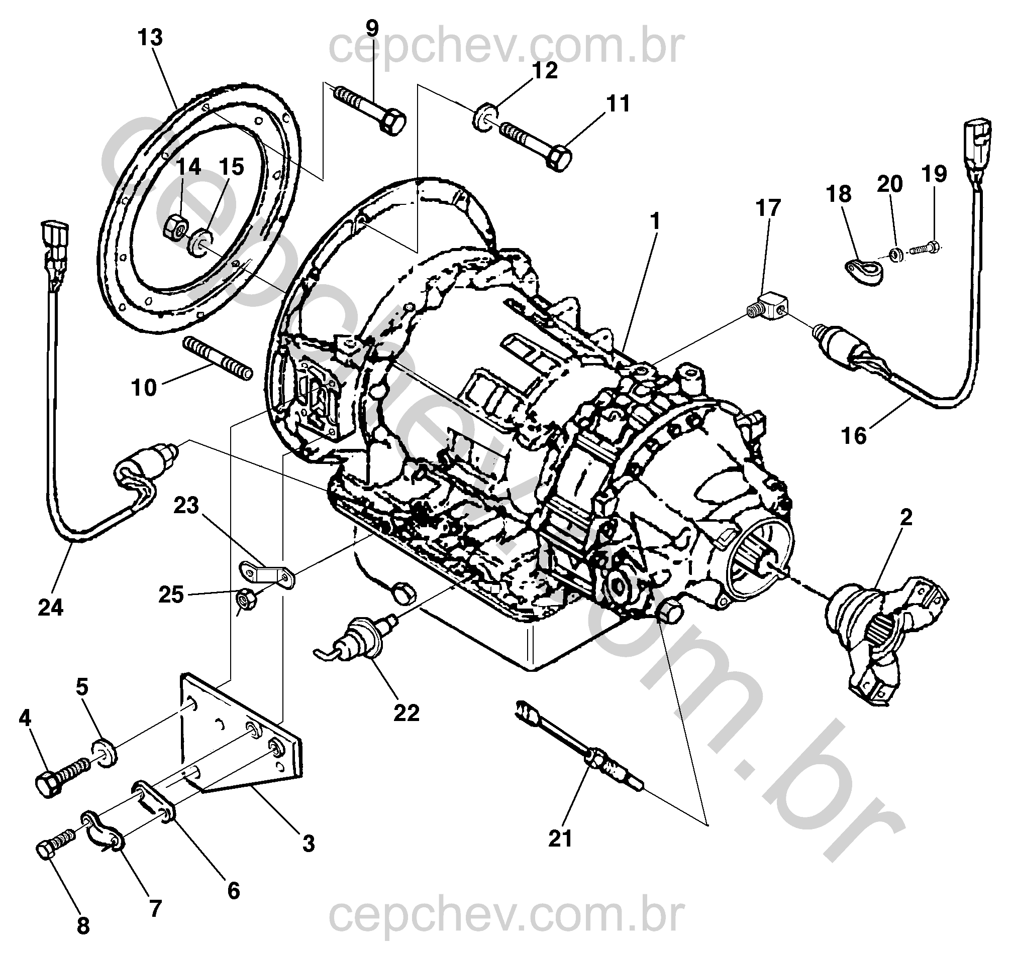 Transmissão automática e componentes relacionados