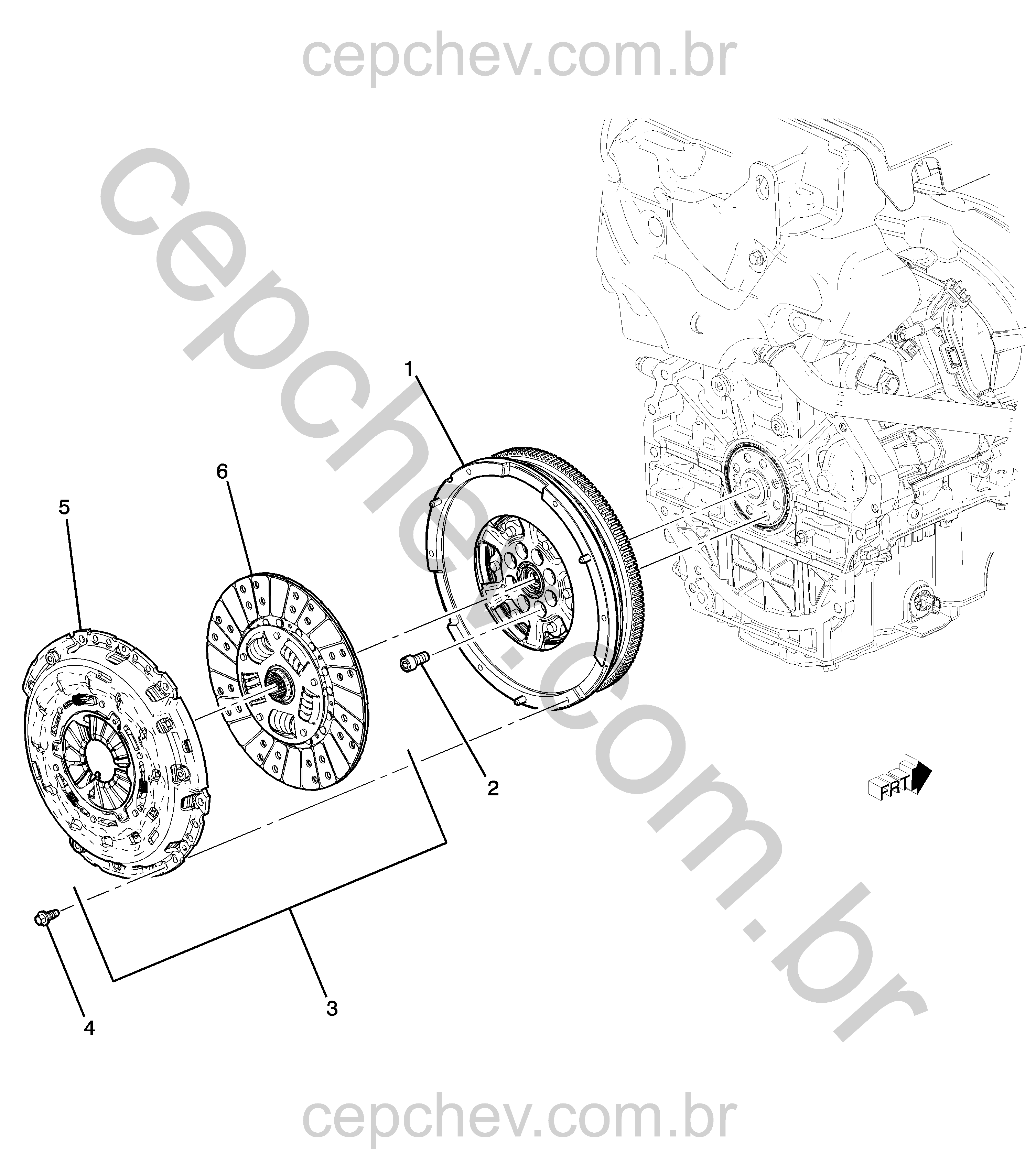 Embreagem 2.0X manual M13 (LTG) completa com placa, pressão e volante