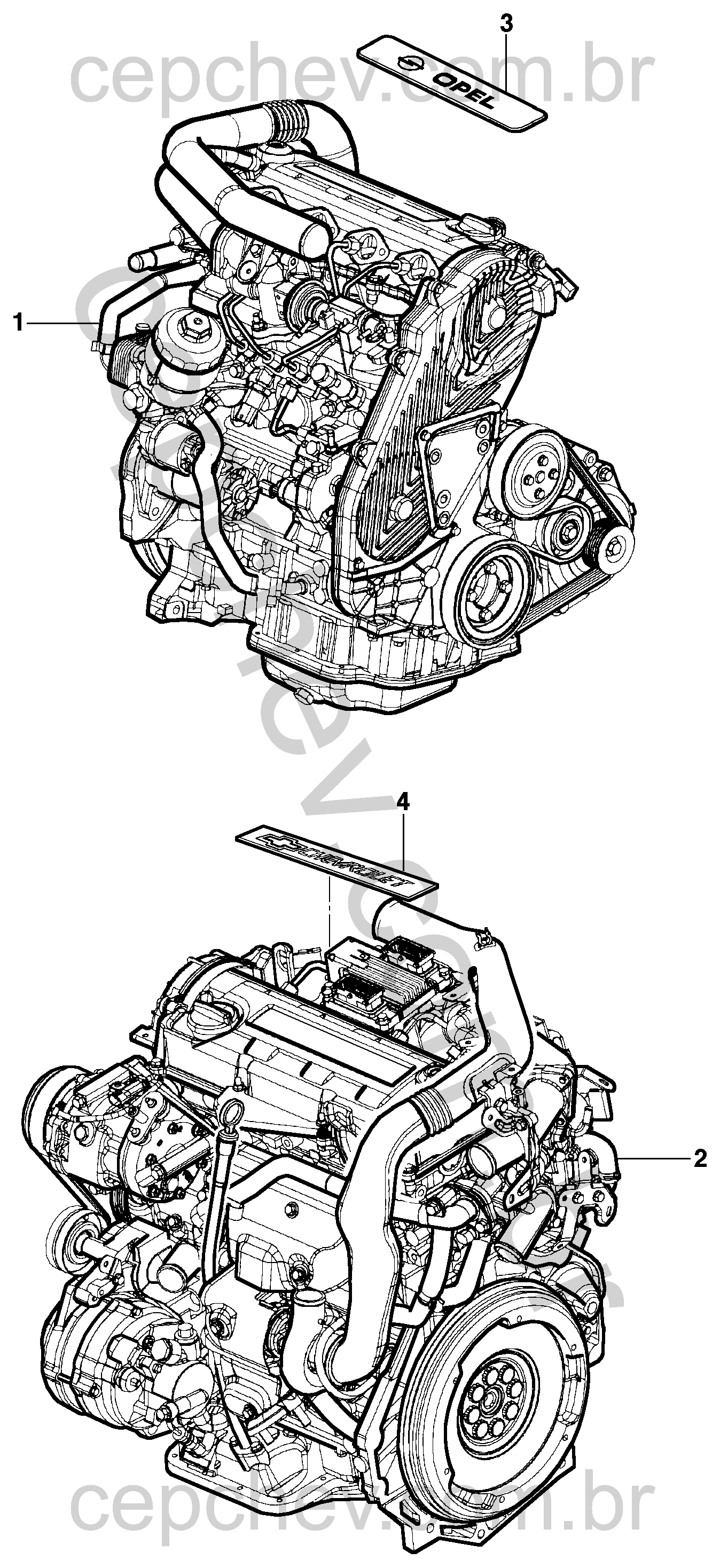 Motor completo diesel turbo DOHC e moldura da cobertura da árvore de comando