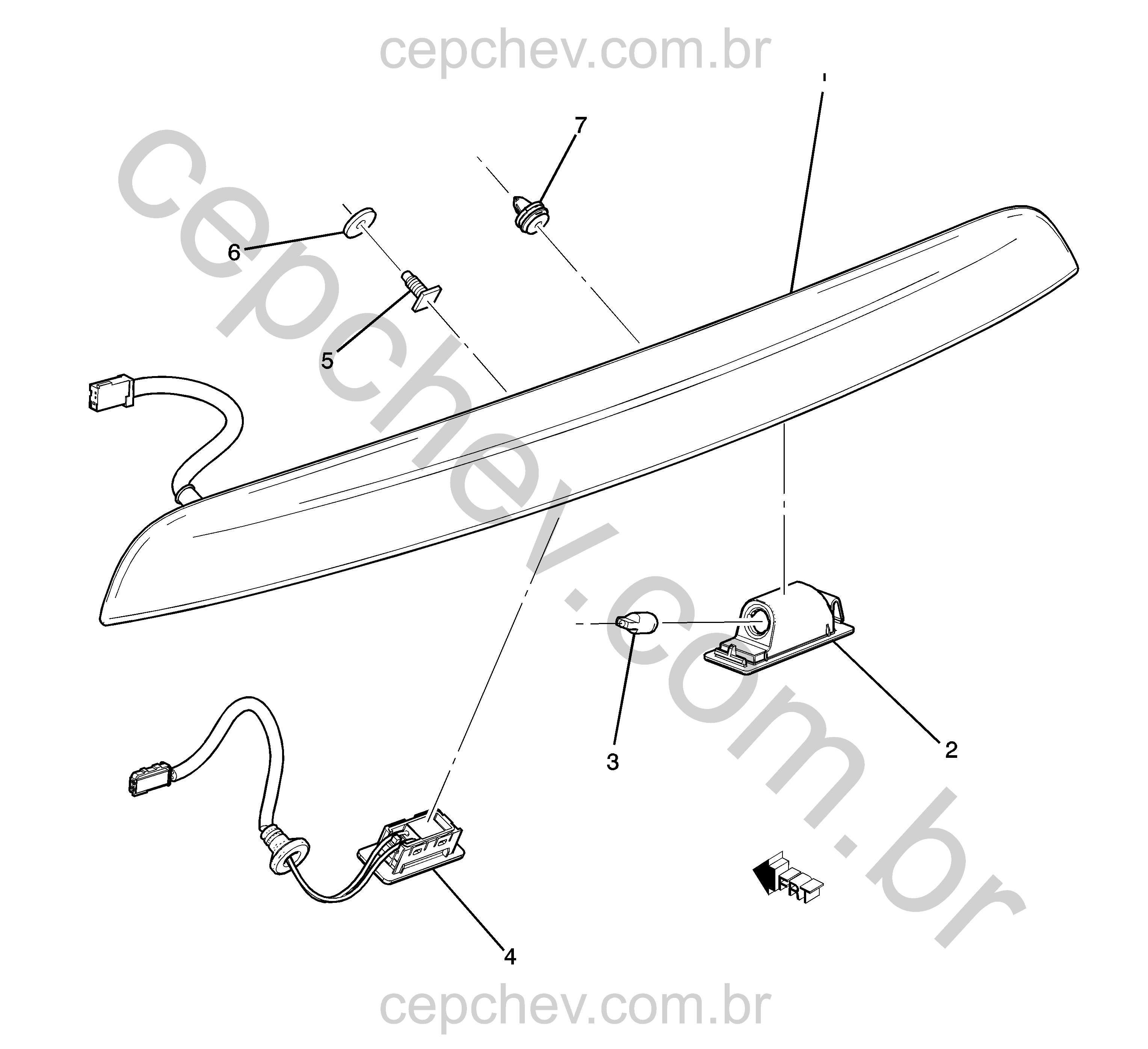 Pacote acessórios moldura central da tampa elevatória (2012–2013)