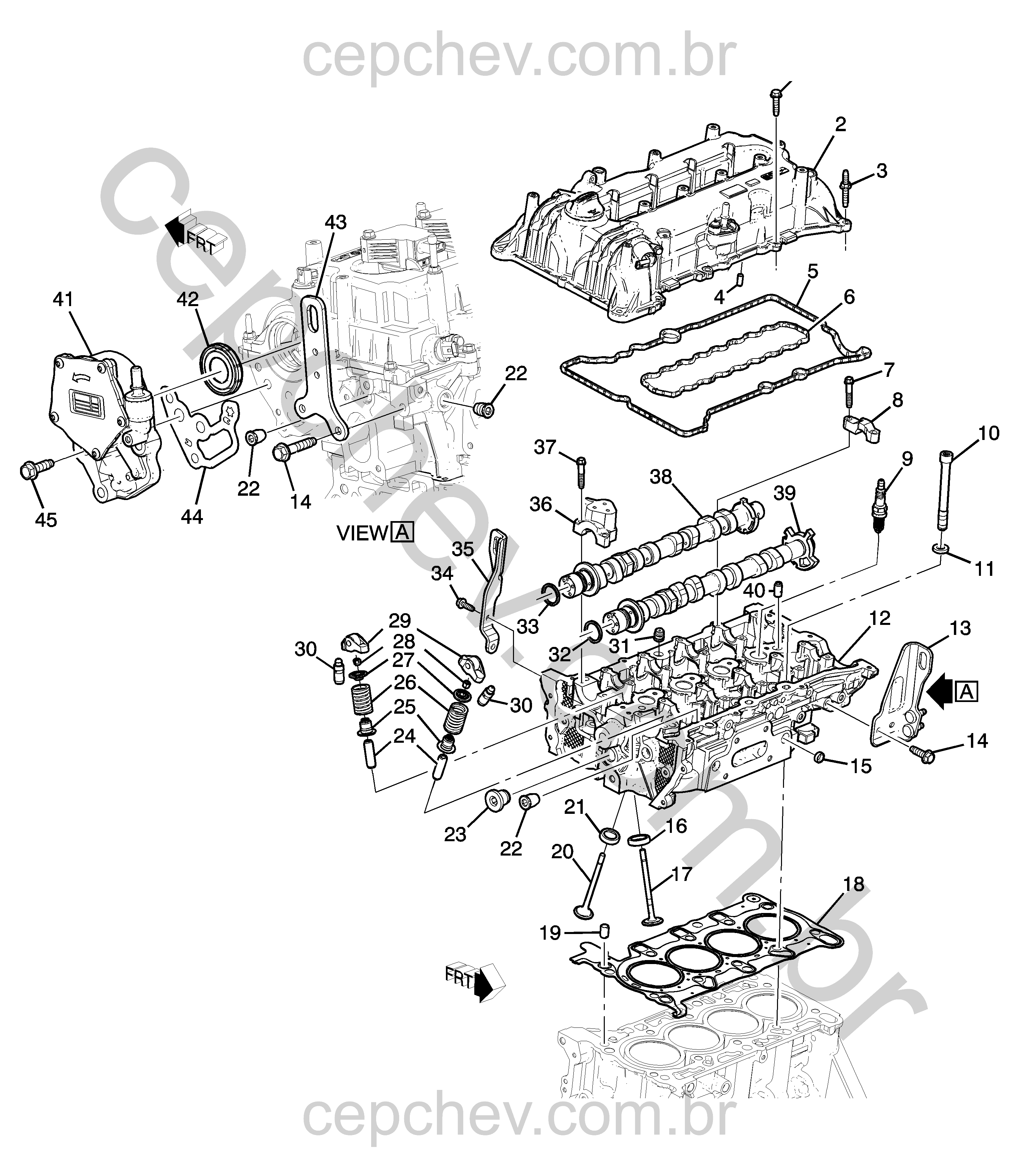 Conjunto motor 1.5L L4 com cabeçote, válvulas e peças relacionadas