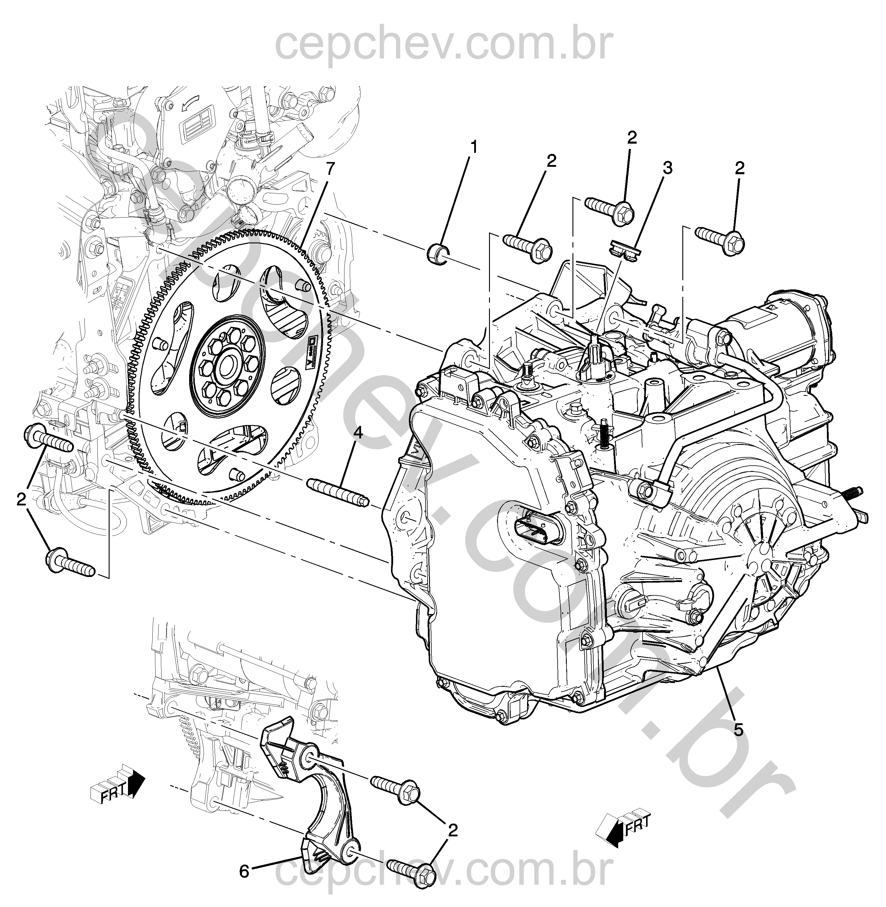 Fixação do motor e transmissão automática (30 mm)