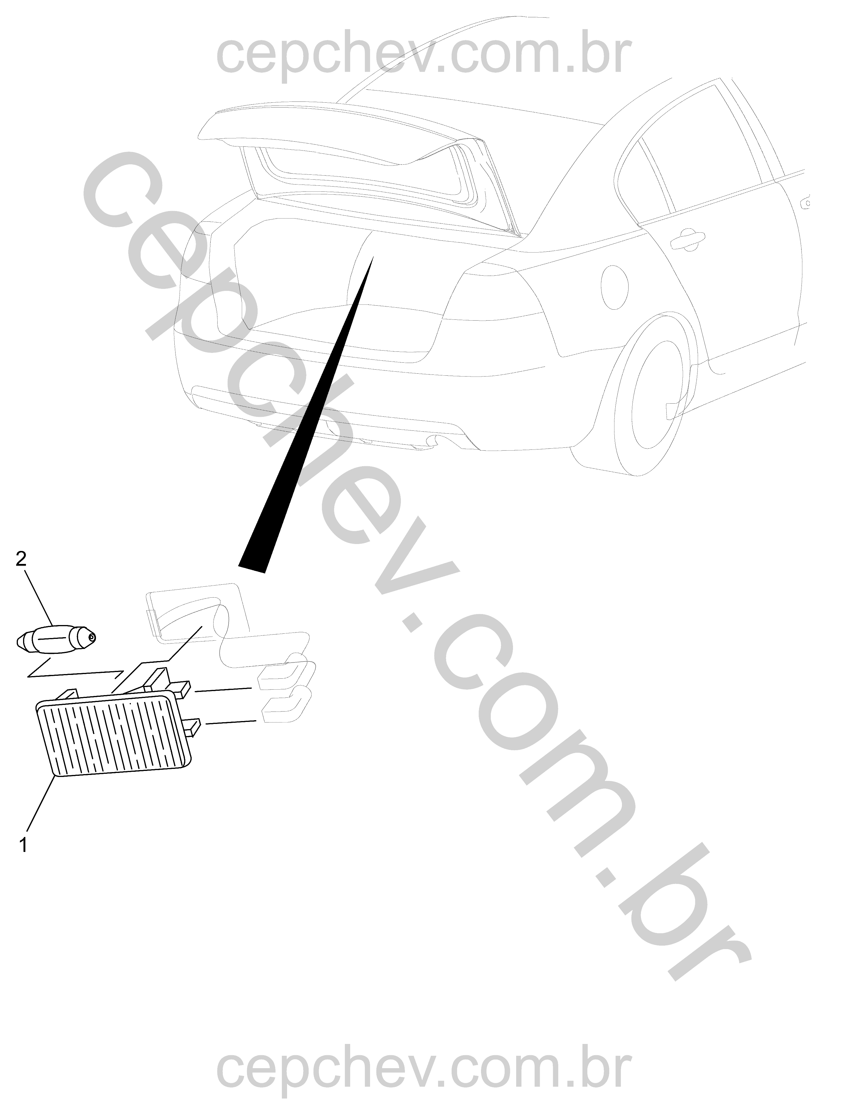 Elétrico e lâmpadas do compartimento traseiro (12V 10W)