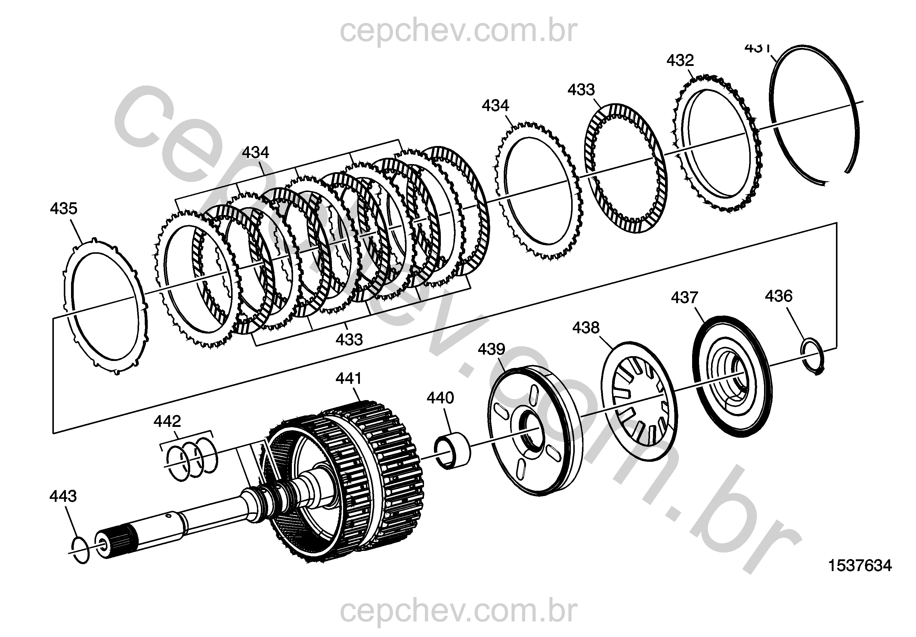 Transmissão automática 6L80 conjunto de embreagem 4-5-6 e eixo da turbina