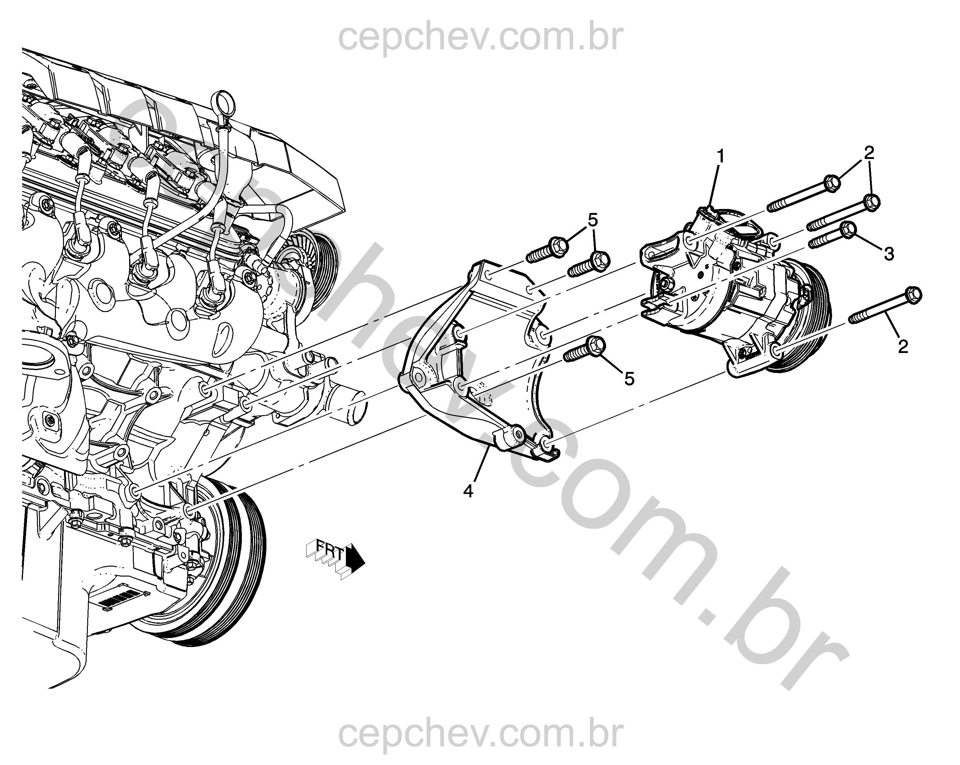 Ar-condicionado montagem e suporte do compressor (L99/6.2J)