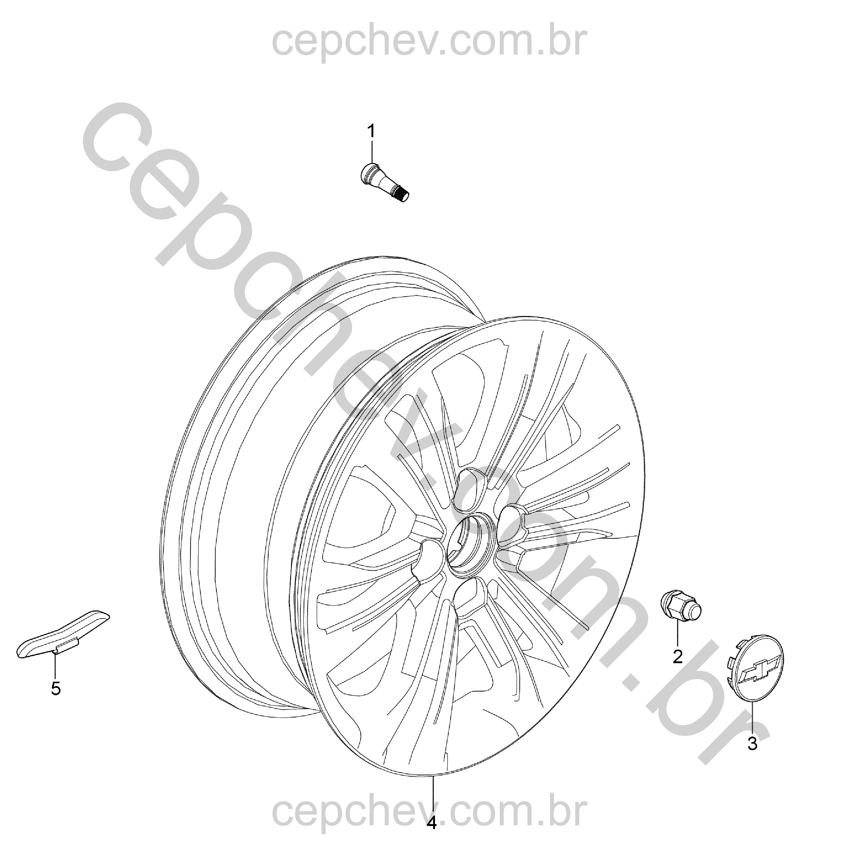 Rodas e tampas para dianteira e traseira (15x6J, 16x6,5J) com acessórios