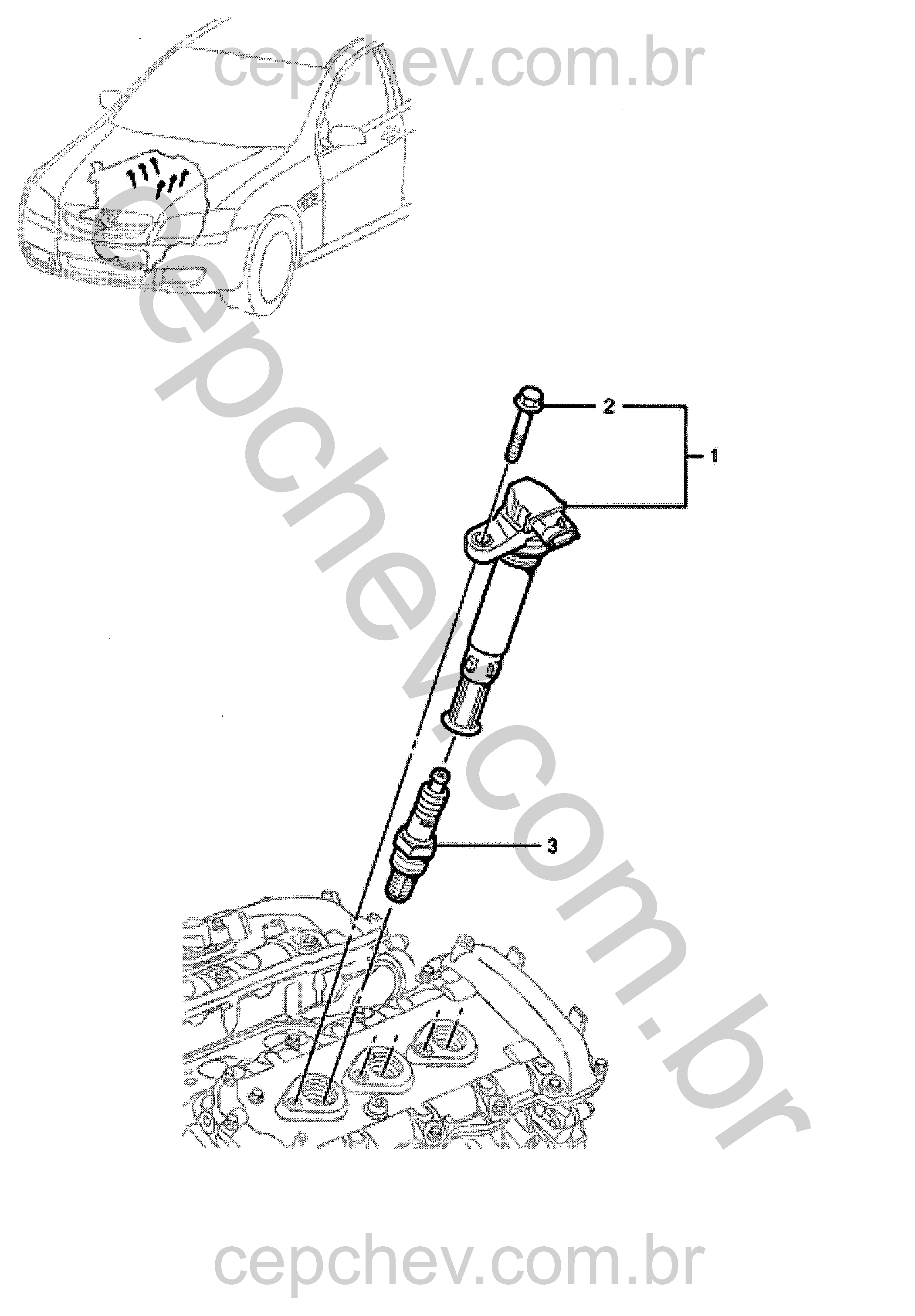 Conjunto da bobina e ignição para motor V6 gasolina