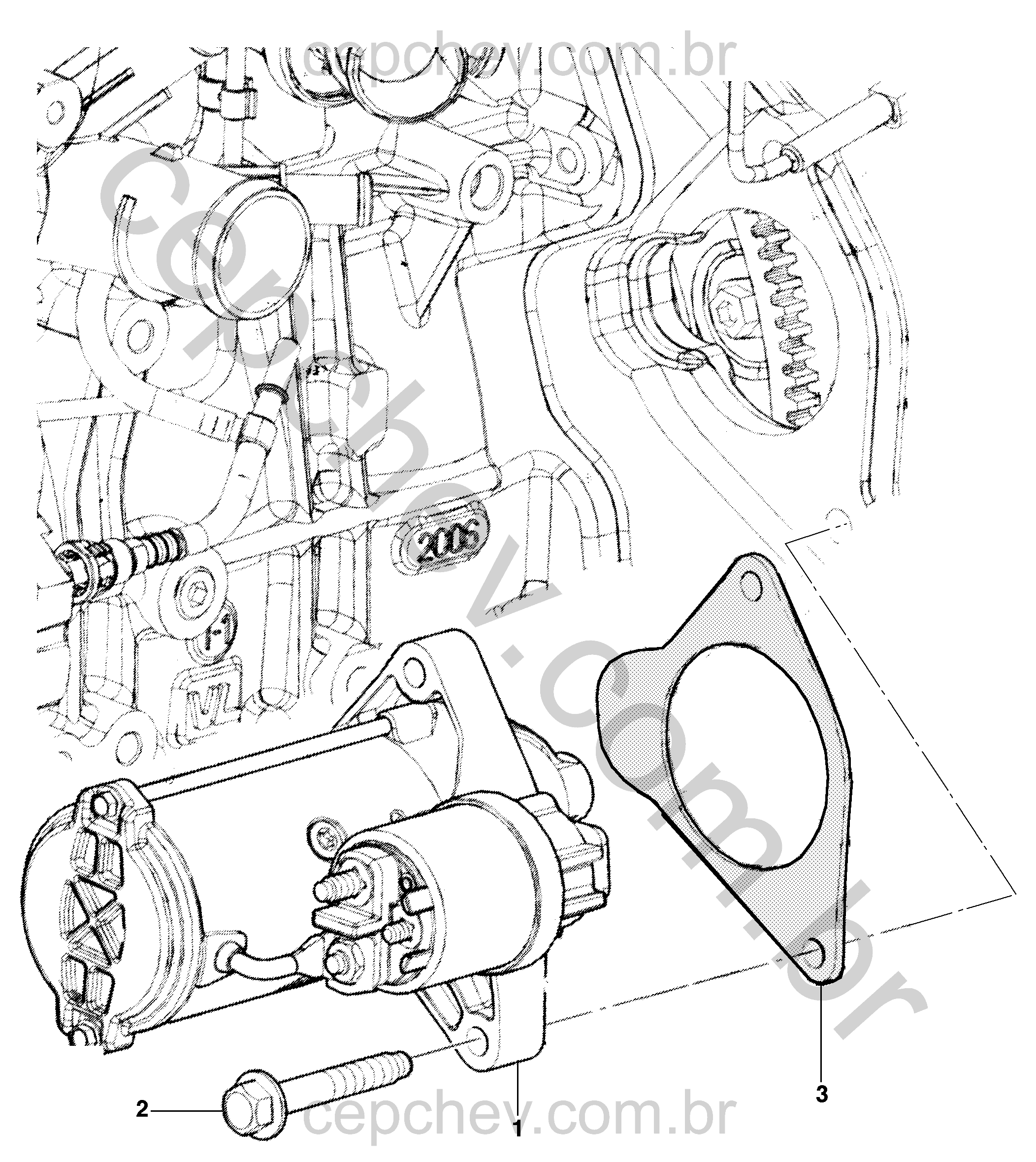 Motor partida e componentes (LWN)