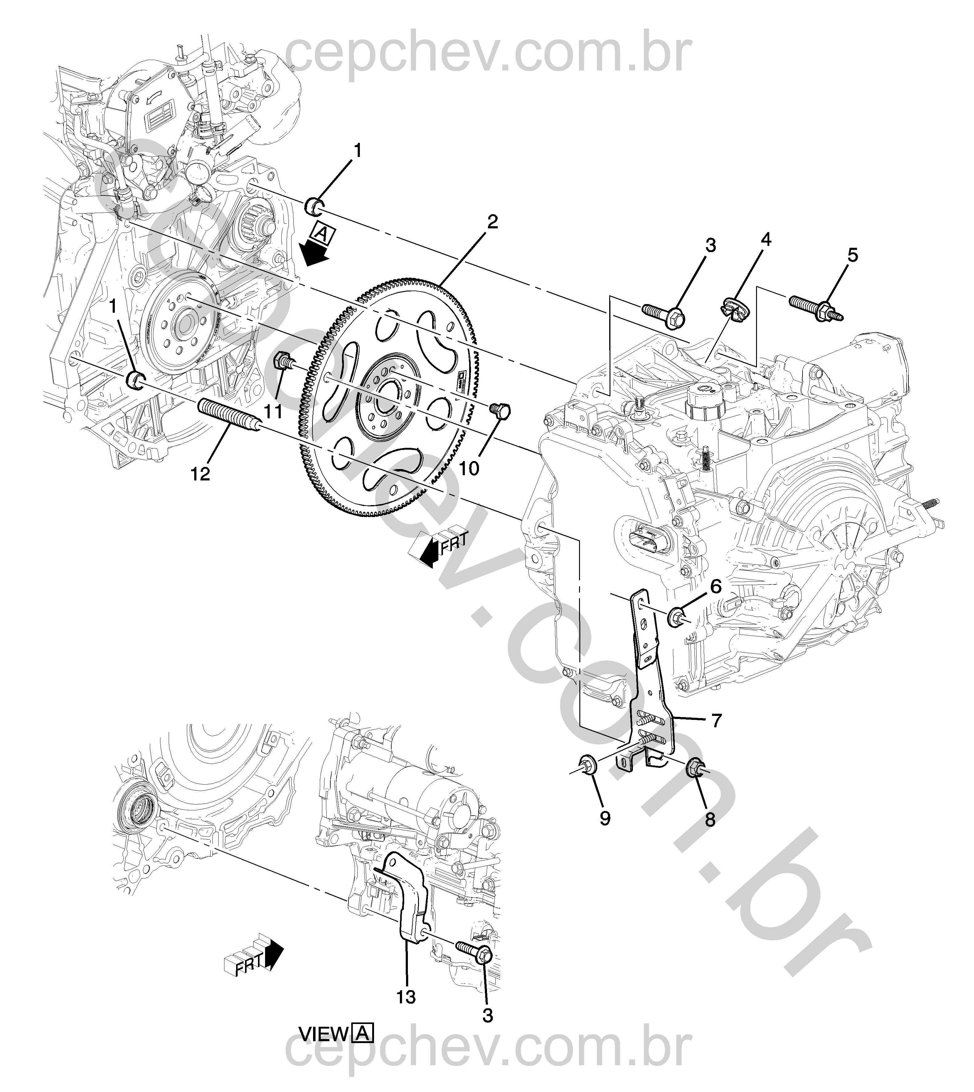 Fixação do motor e transmissão automática 1.5 (2020–2024)