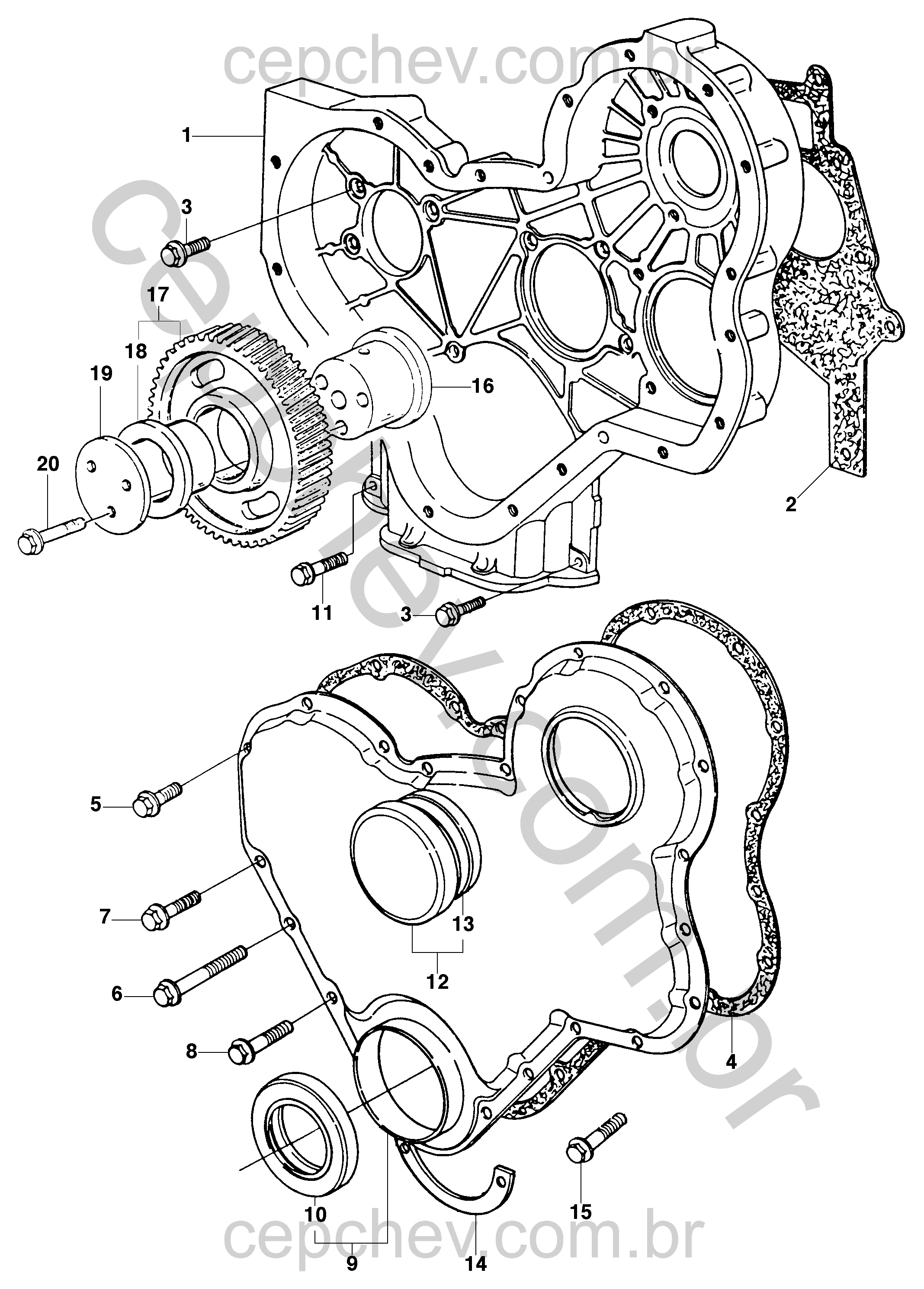 Distribuição do motor diesel L4A Maxion