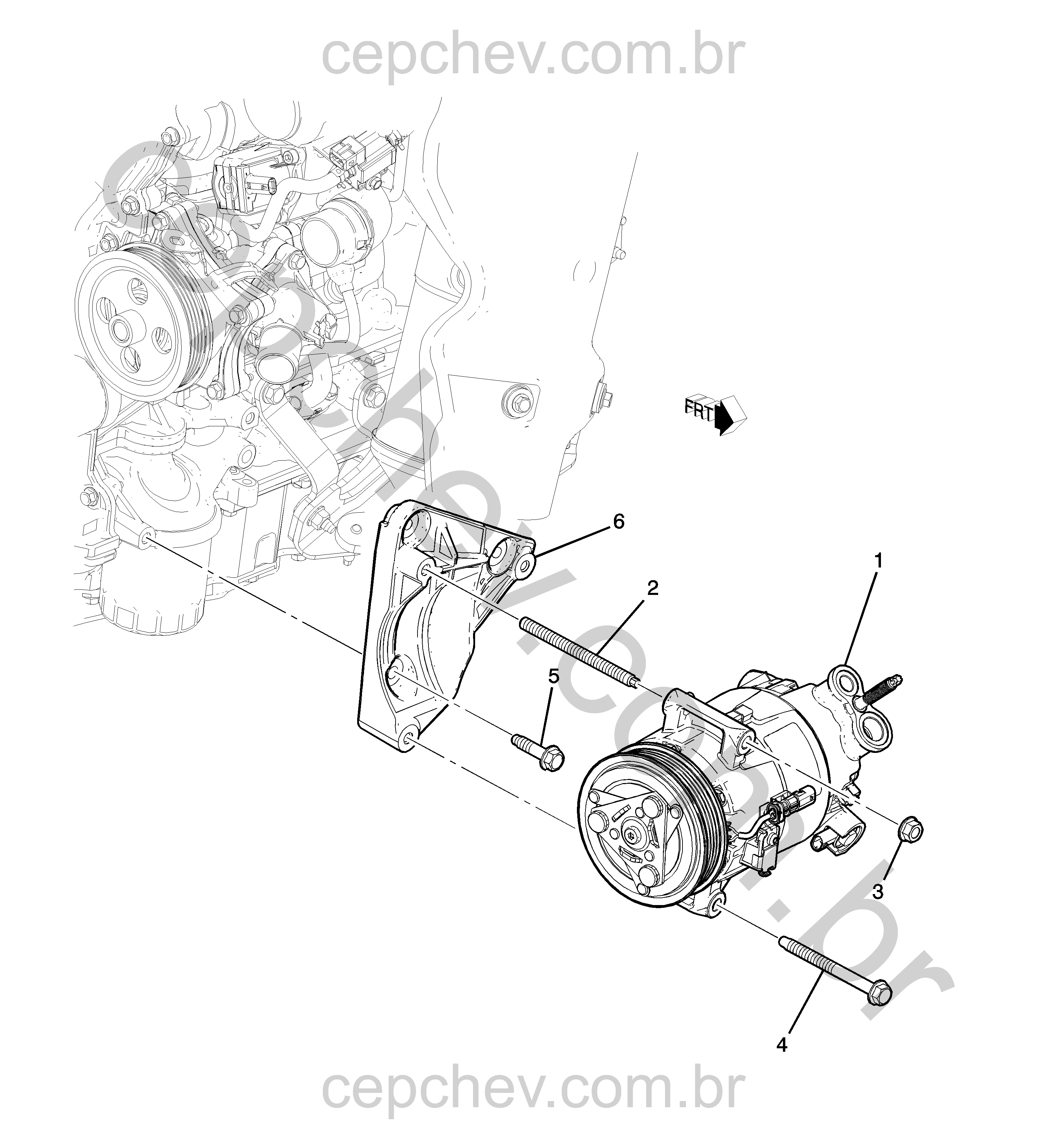 Ar-condicionado montagem compressor (LYT/1.5) com suportes e fixação