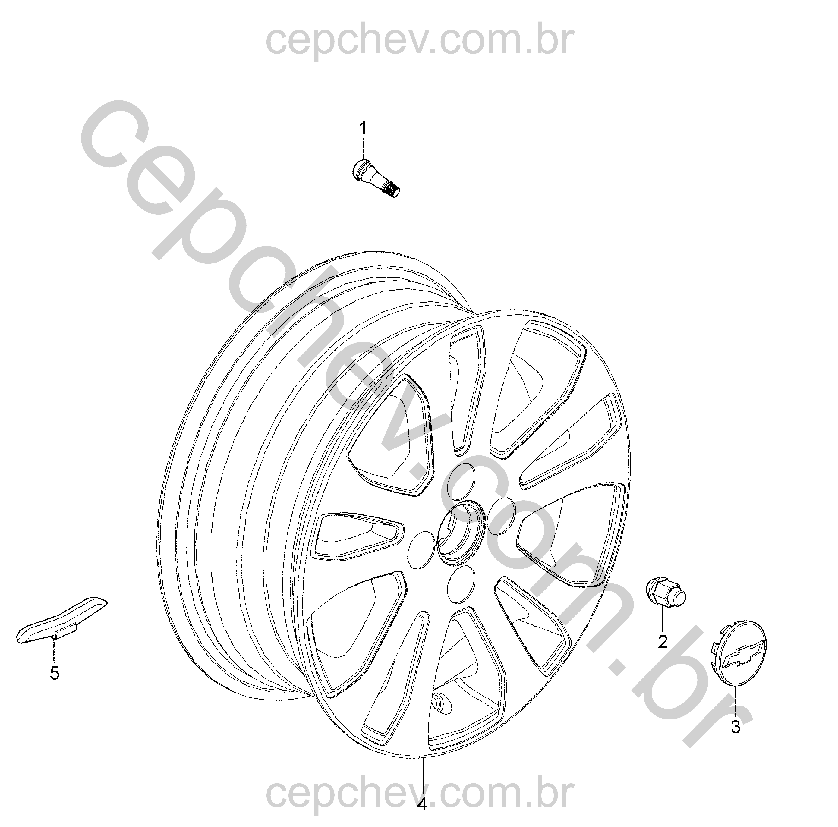 Rodas e tampas de roda com acessórios para dianteira e traseira