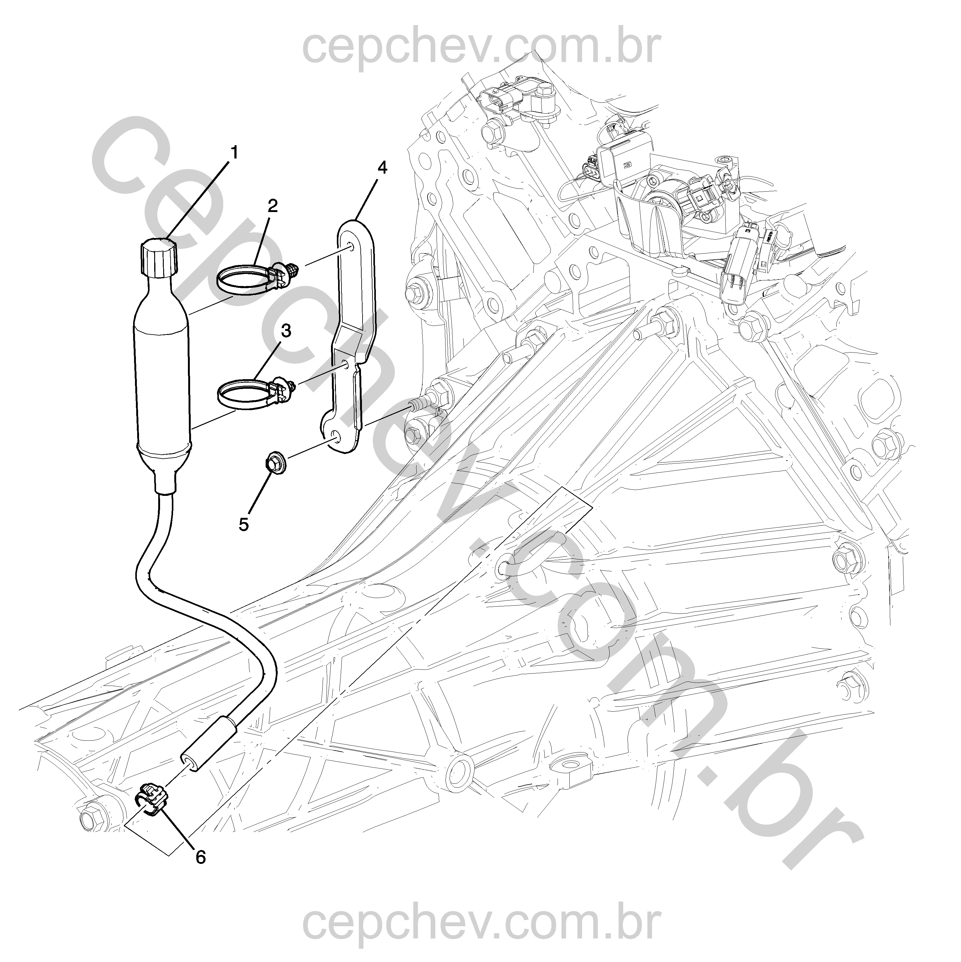 Mangueira e acessórios de ventilação da transmissão automática MI4