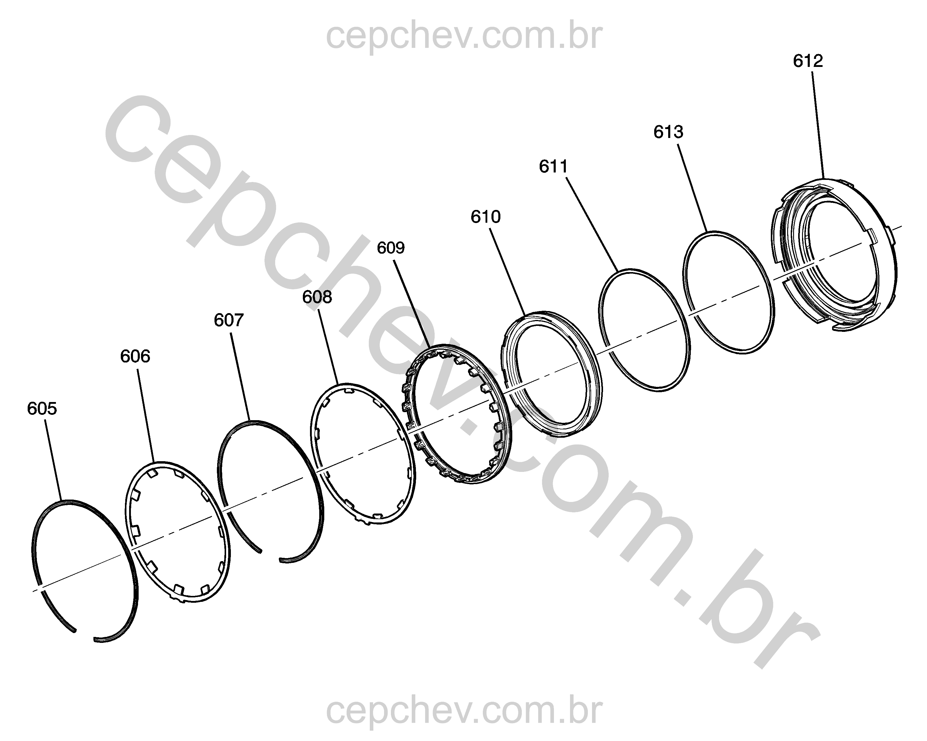 Transmissão automática conjunto carcaça e pistão embreagem 2-9 e 4ª (2018–2019)