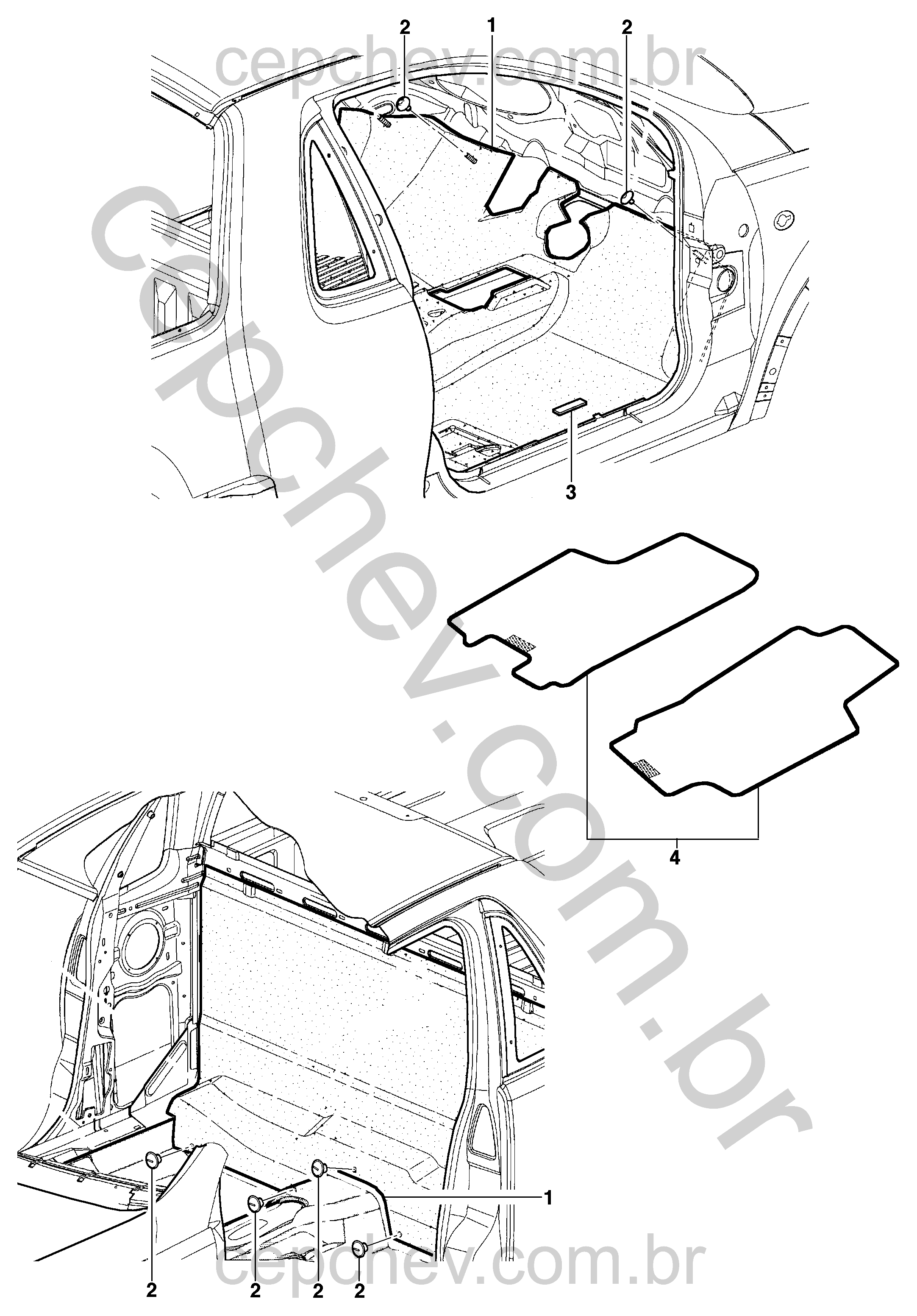 Tapetes do assoalho e acessórios para pick-up
