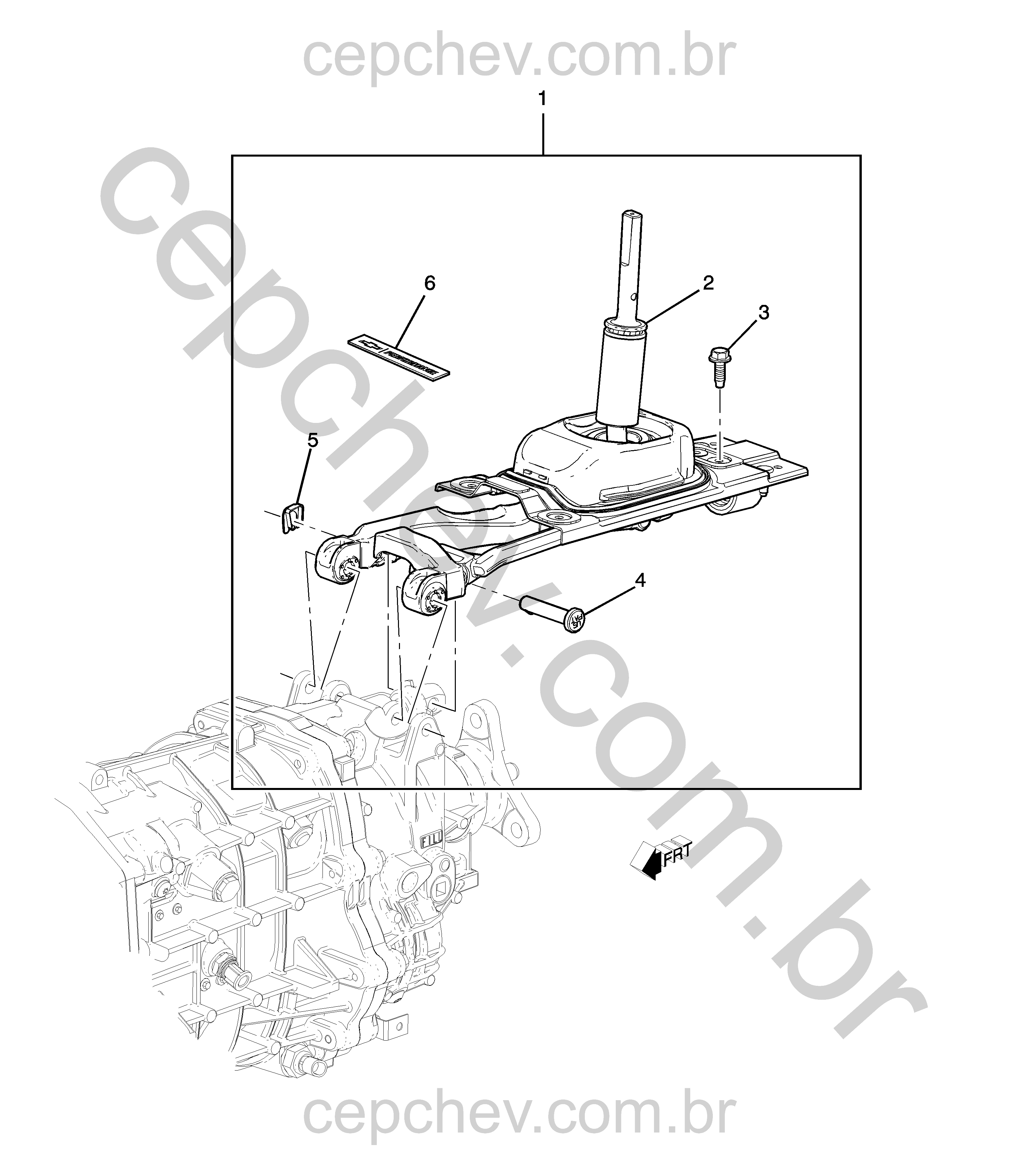 Controles e kit para transmissão manual com câmbio braço curto