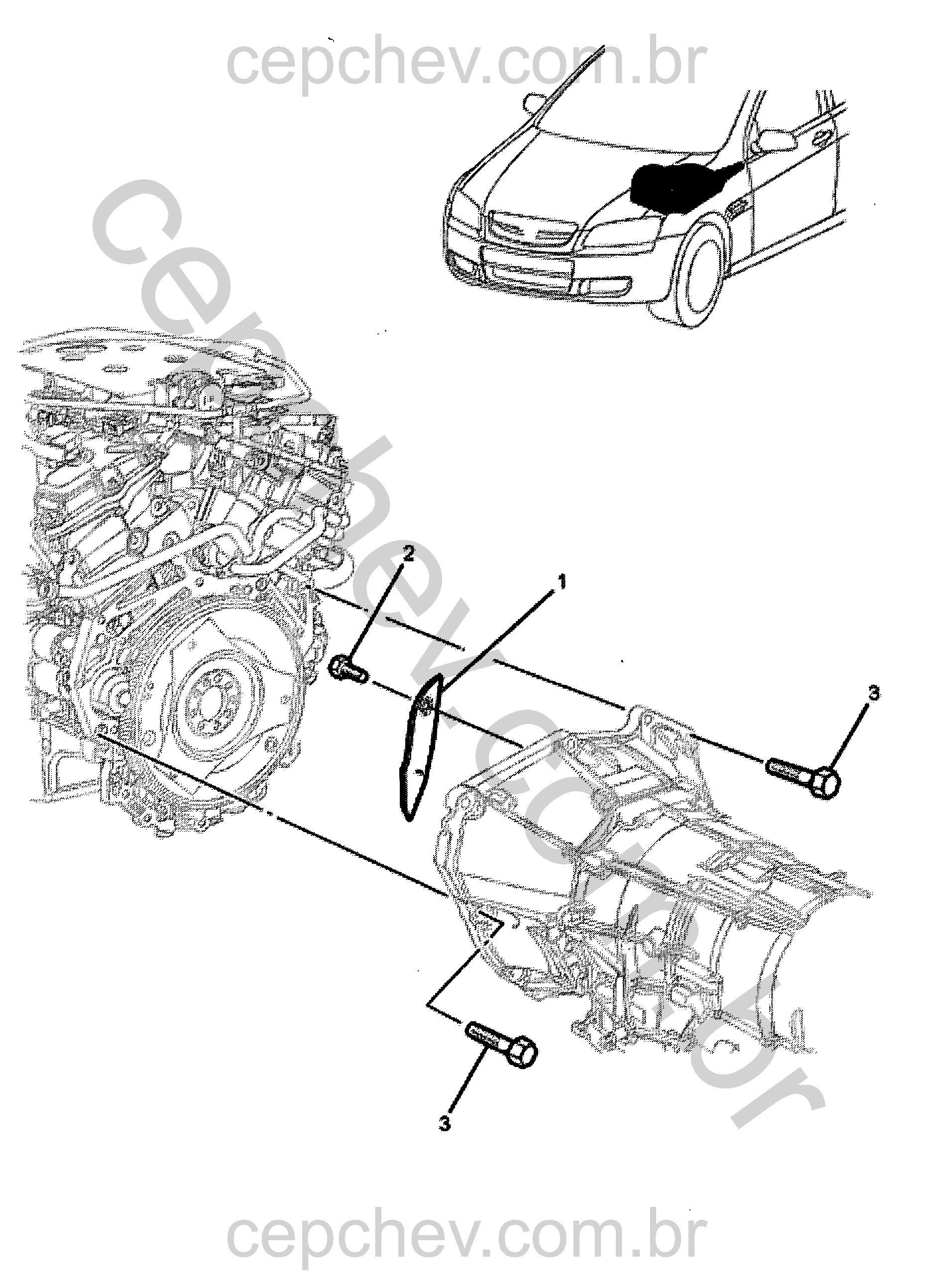 Transmissão automática para motor (MYB) com conversor e tampa