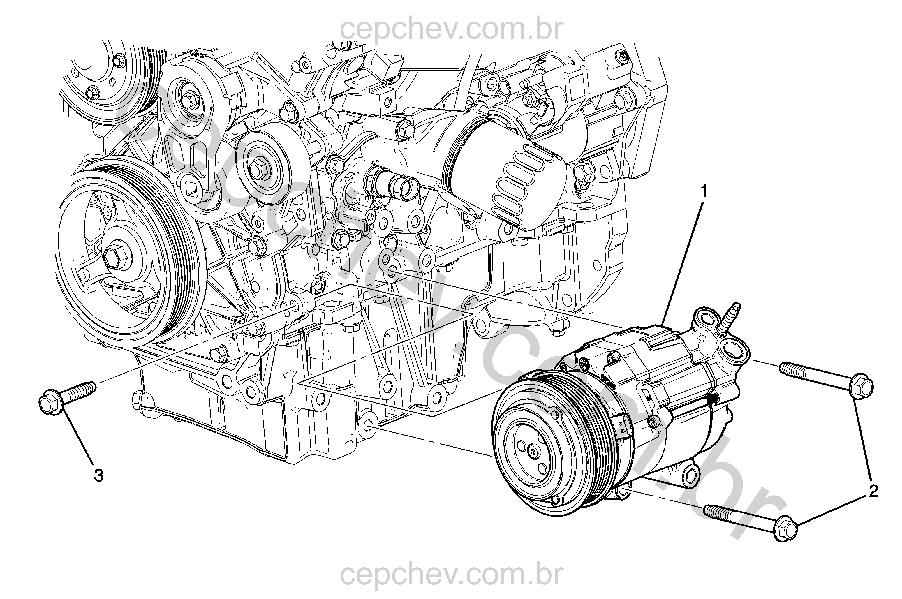 Ar-condicionado montagem do compressor (LF1/3,0Y)