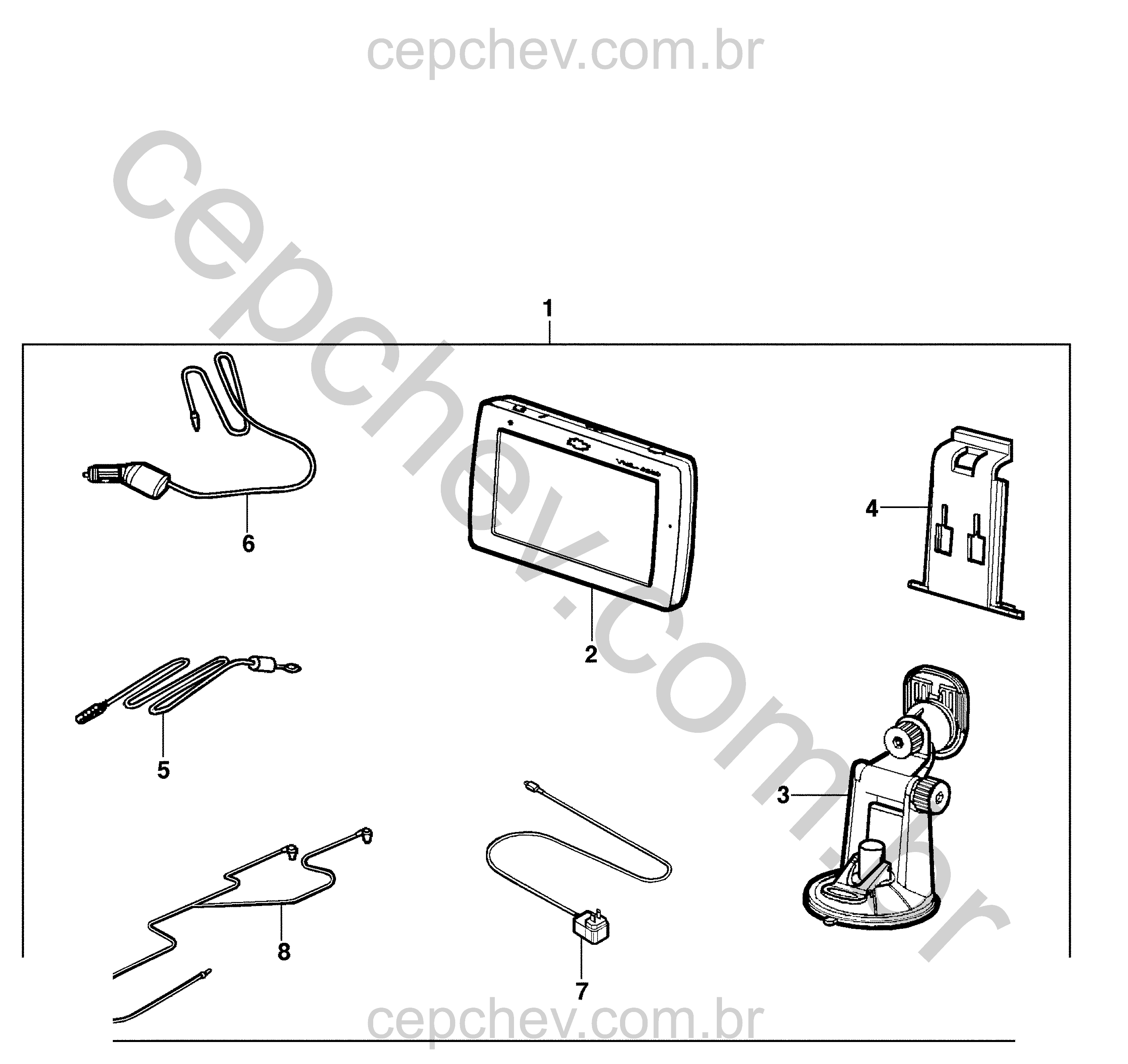 Pacote de acessórios para navegador GPS e tocador MP3