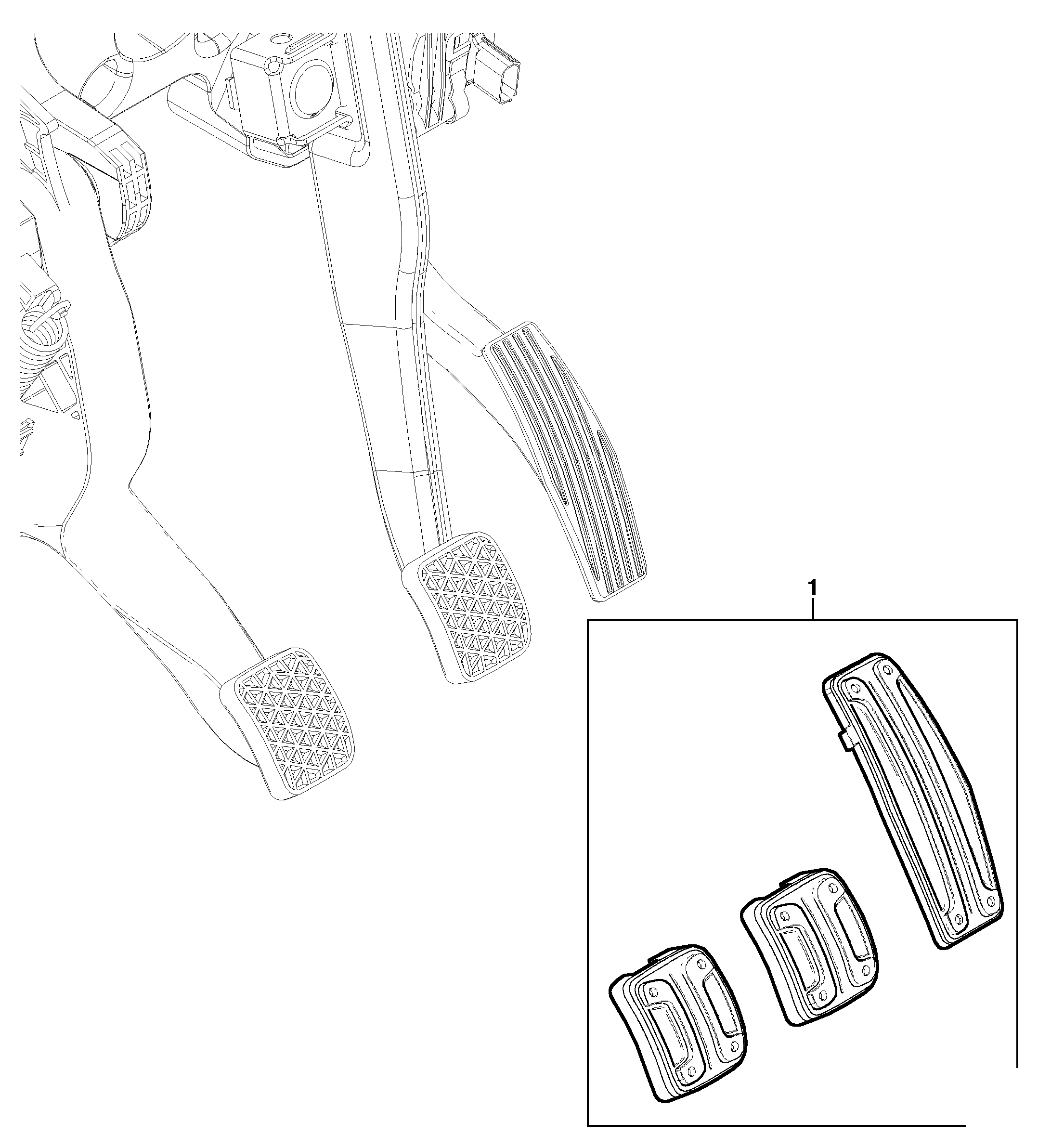 Pacote acessórios e cobertura do pedal para transmissão manual e automática