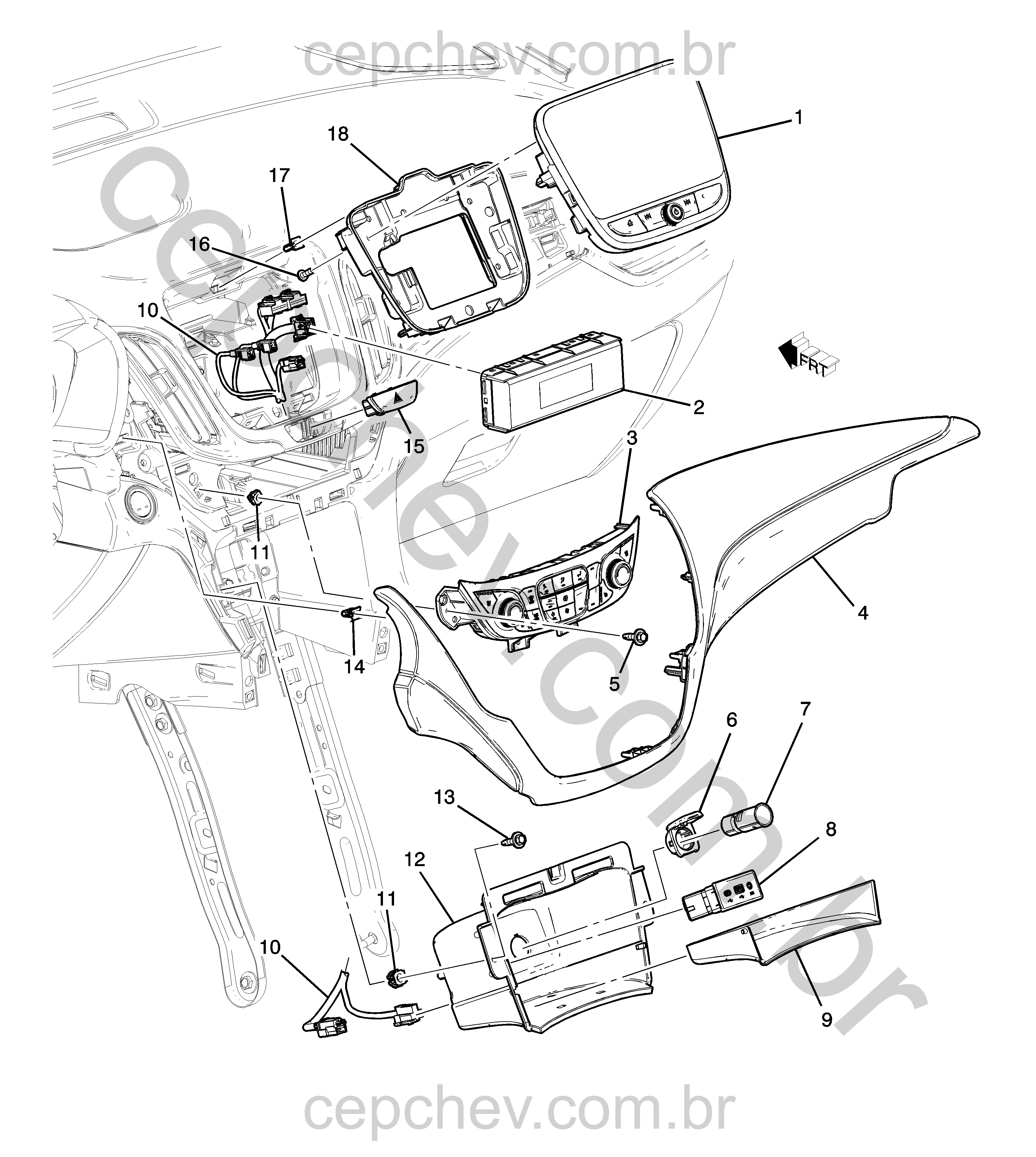 Painel de instrumentos e controles do sistema conforto e conveniência (2018) (1)