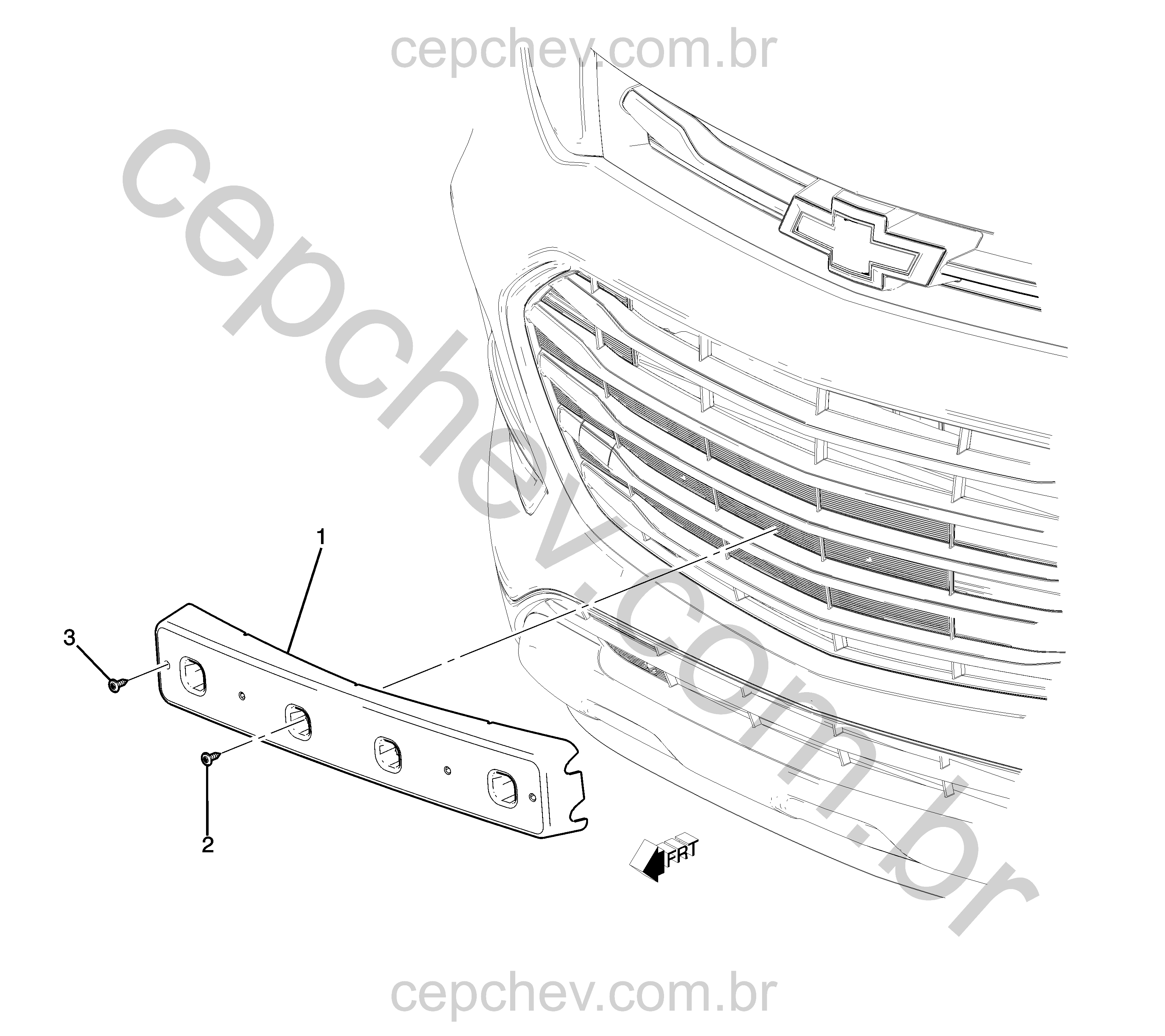 Fixação e suporte para placa de licença dianteira