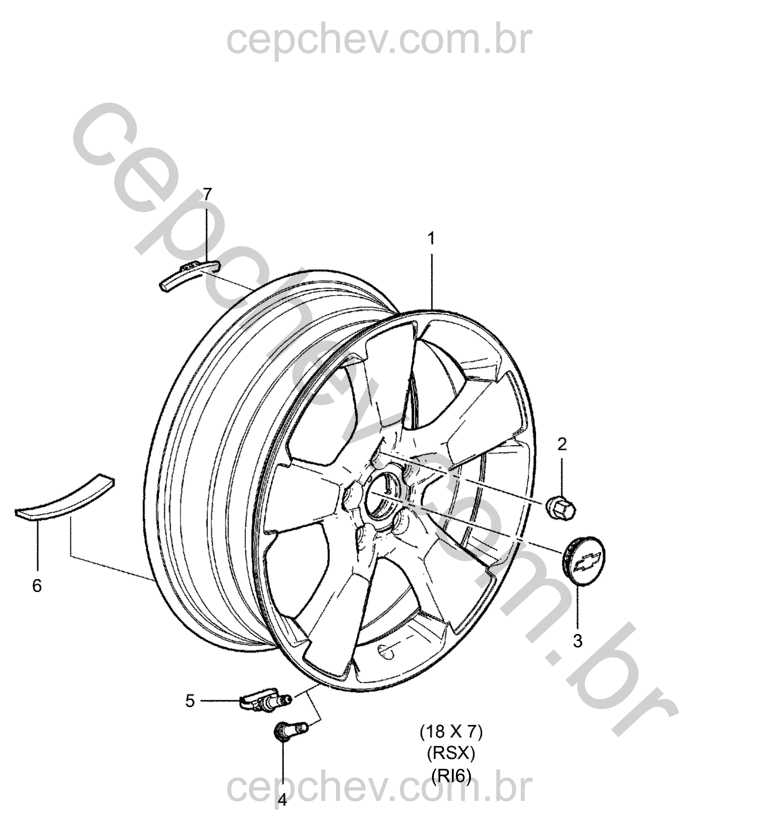 Rodas e tampas rodas com acessórios e sensor de pressão (RSX)