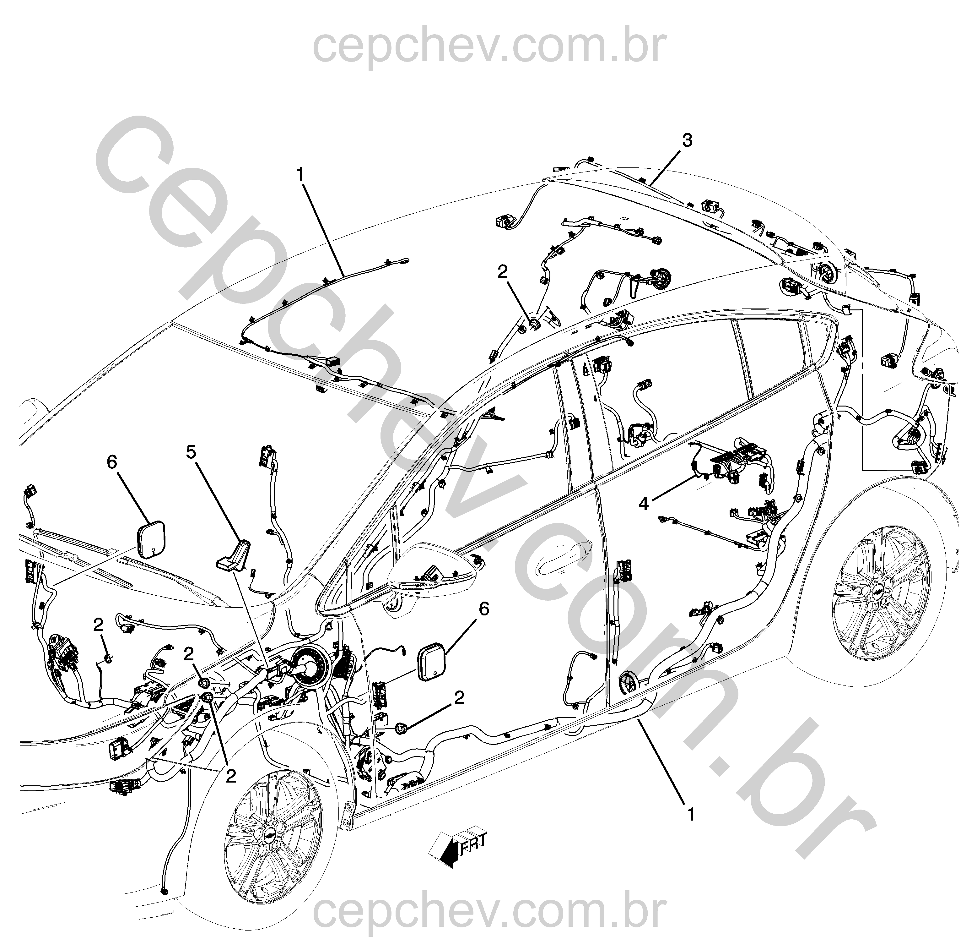 Chicote de fiação e componentes da carroceria (2017–2023)