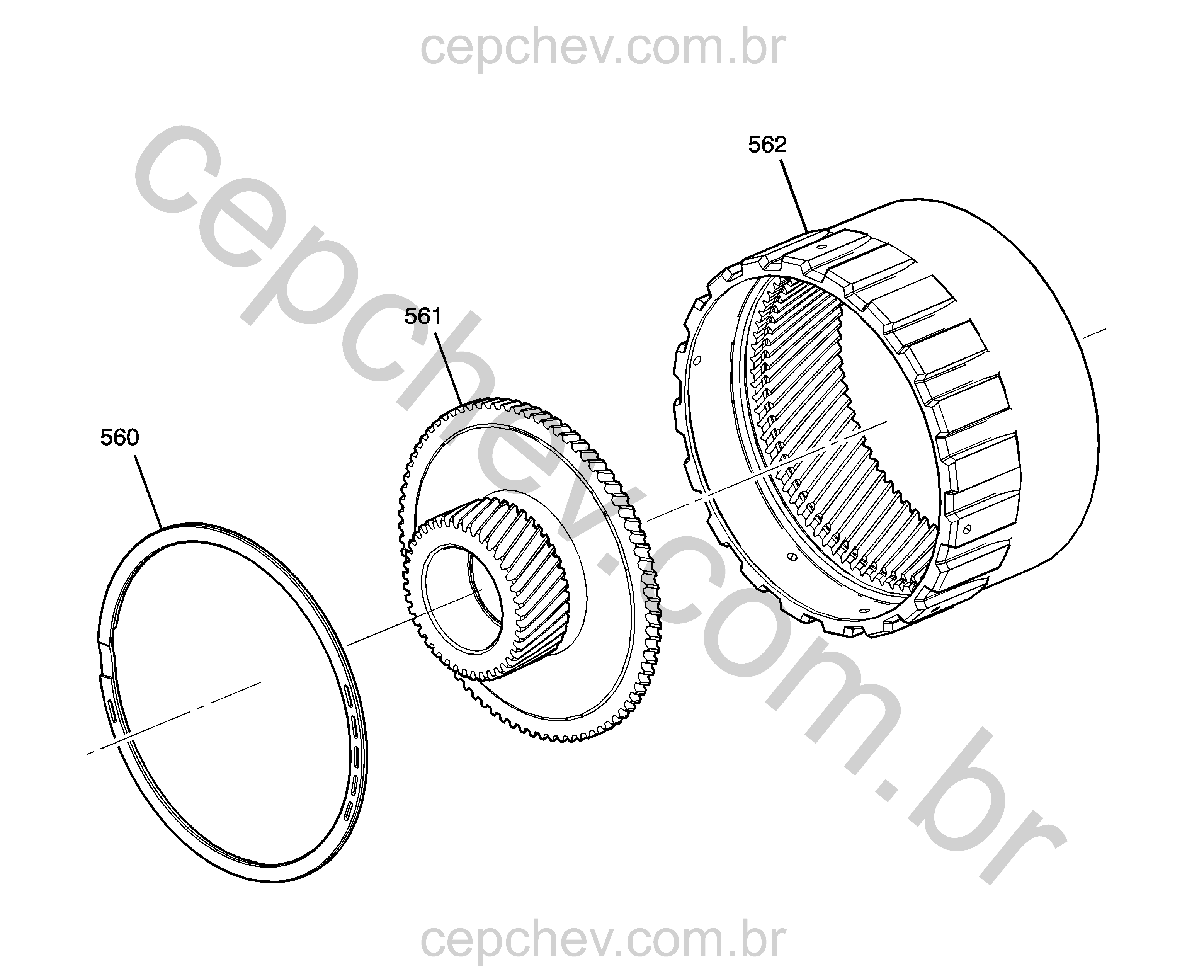 Transmissão automática (M5T) (8L45) conjunto de engrenagem interna entrada