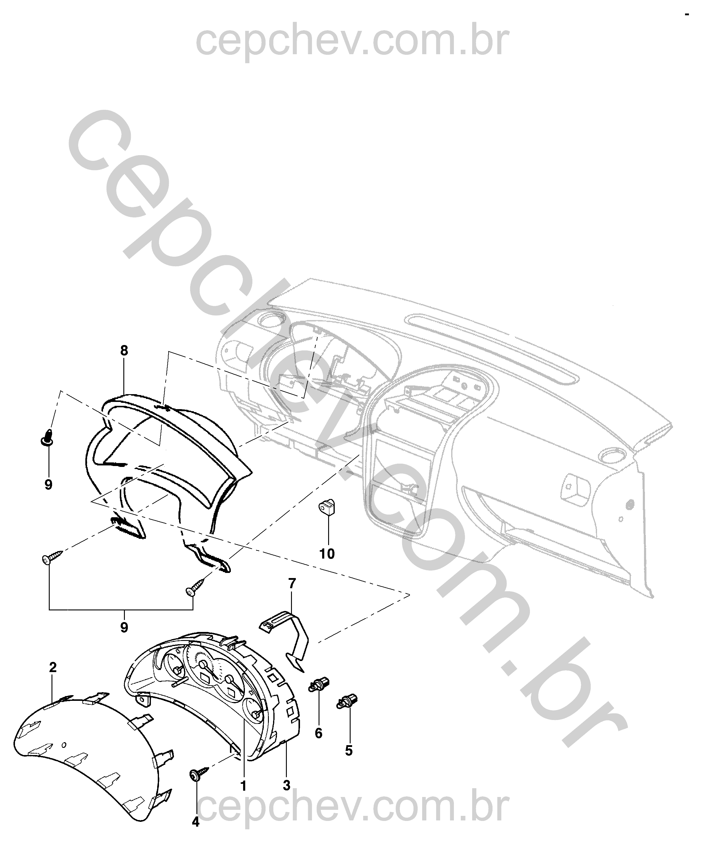 Instrumentos do painel para sedan, hatch e pick-up