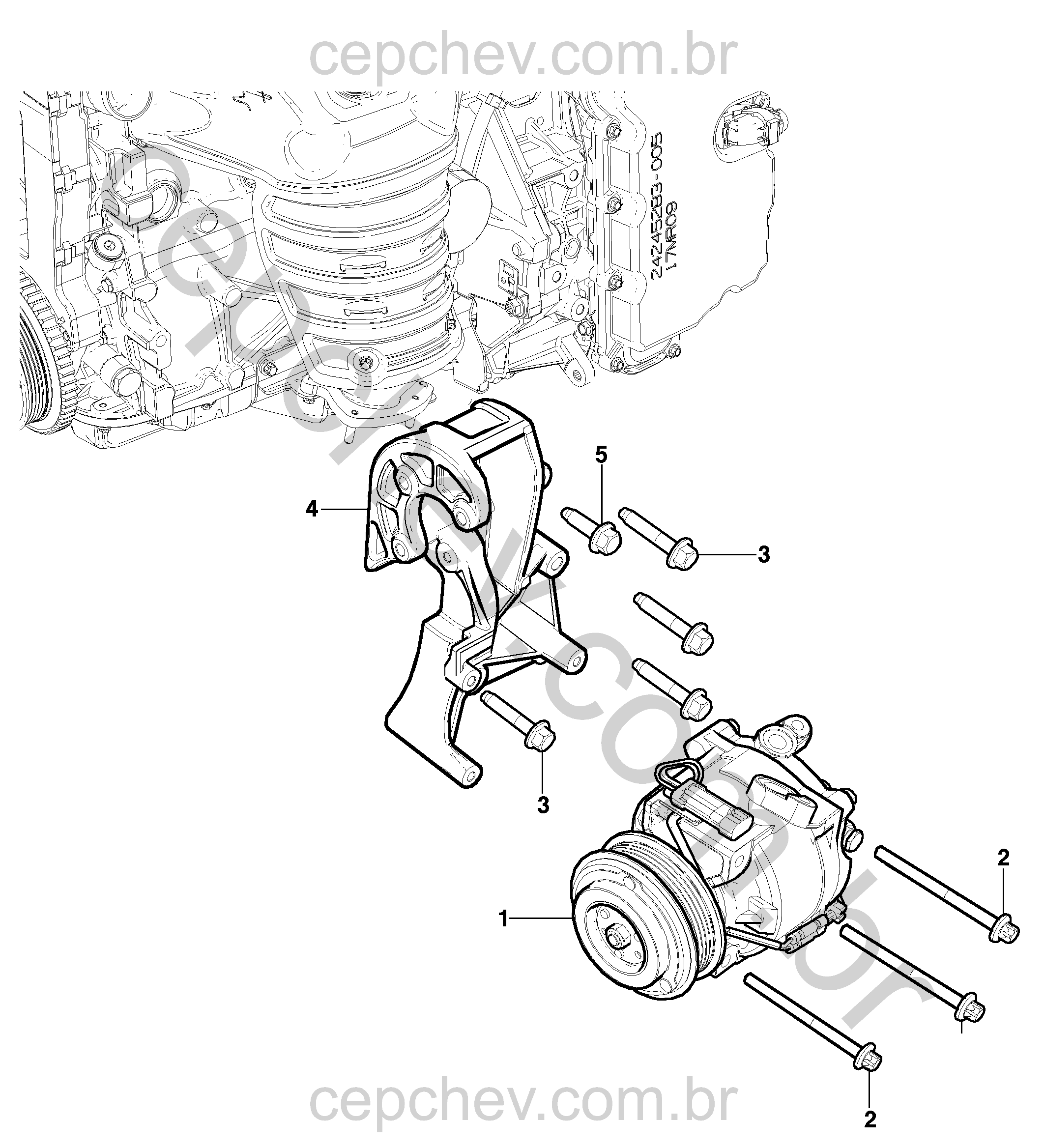Ar-condicionado montagem e suporte do compressor (LMD, C60)