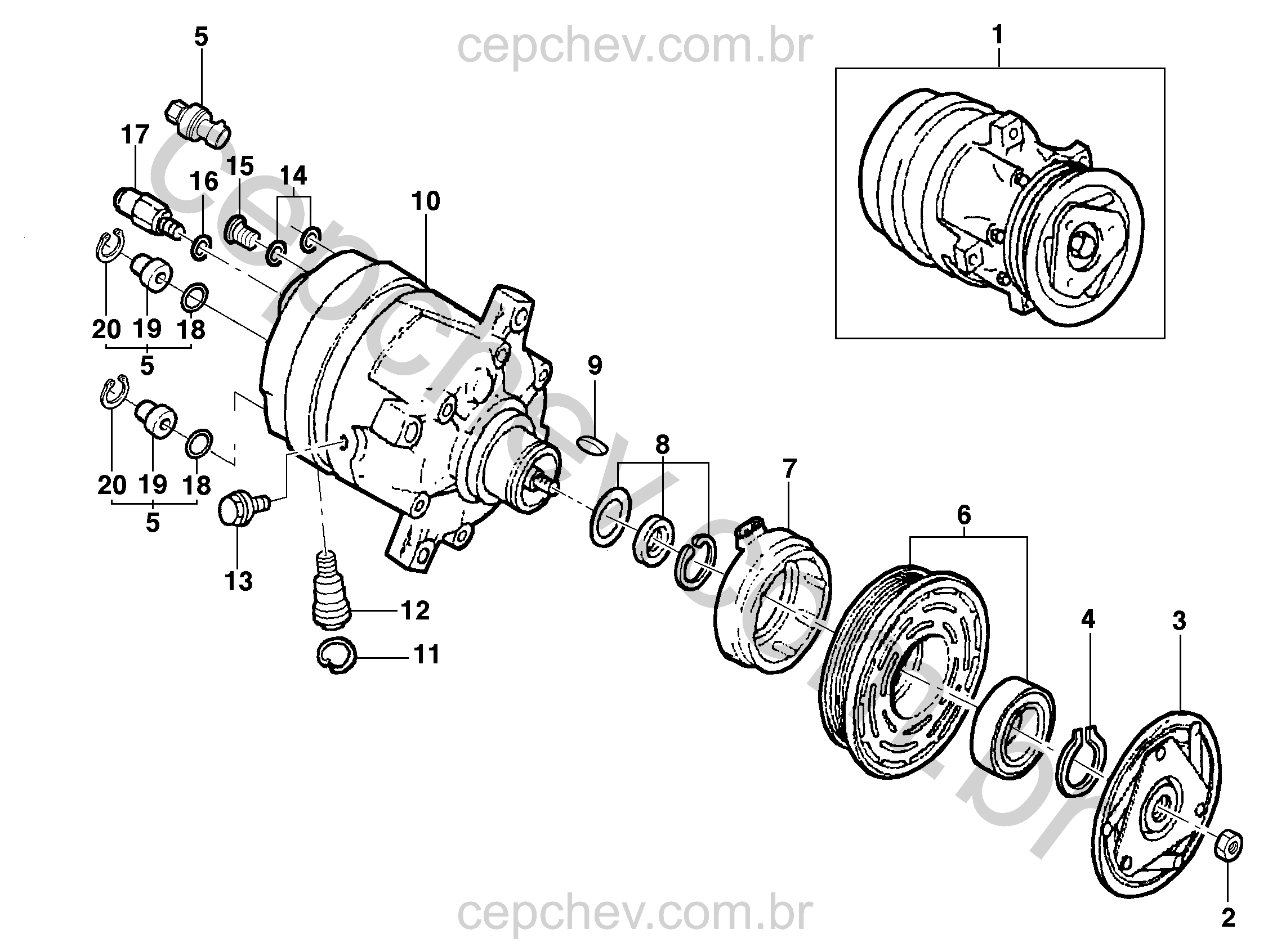 Compressor do ar-condicionado para motor LK6/LJ6/LM3/LN2/LG1/LLK