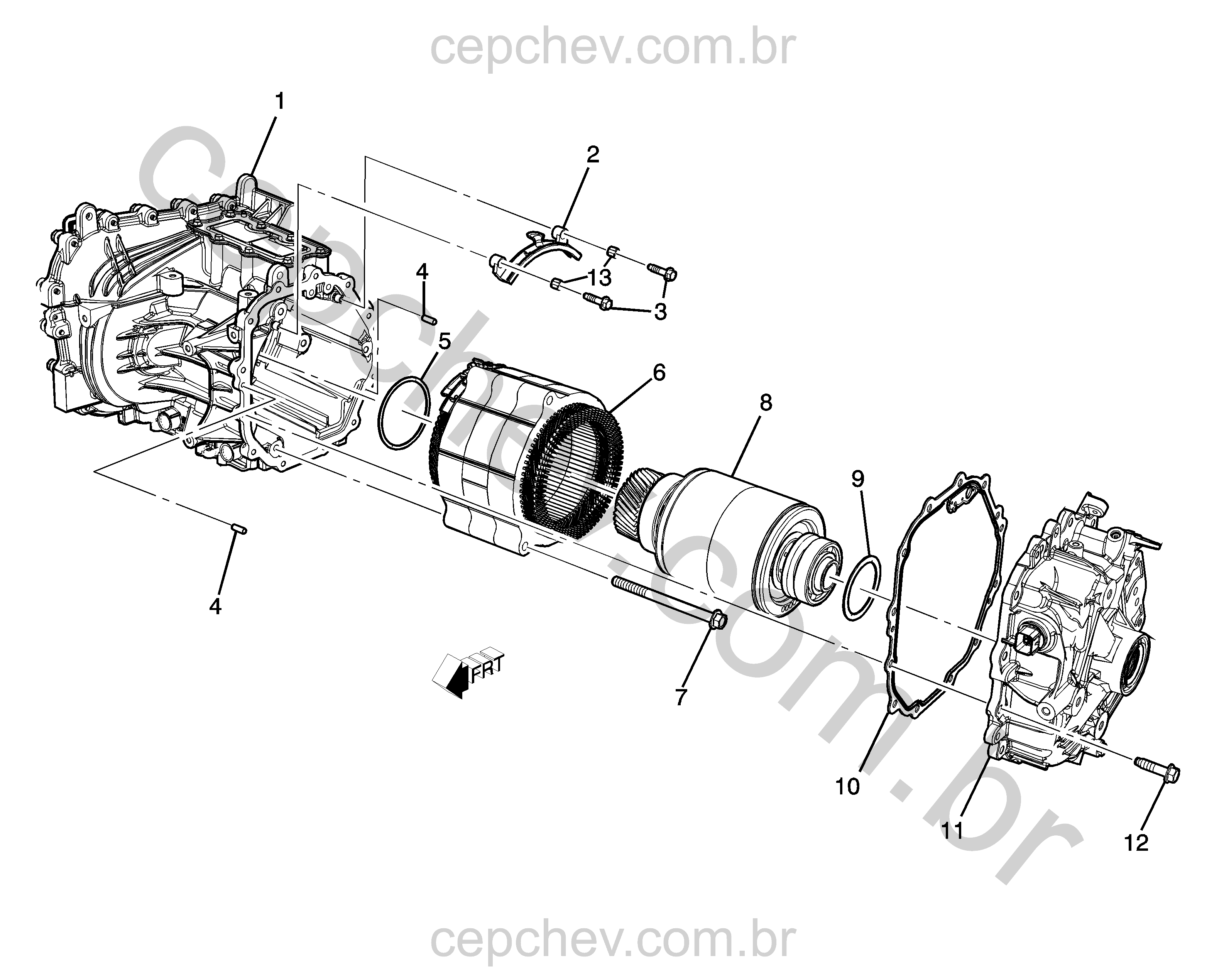Motor de acionamento e caixa de transmissão automática (2022–2023)