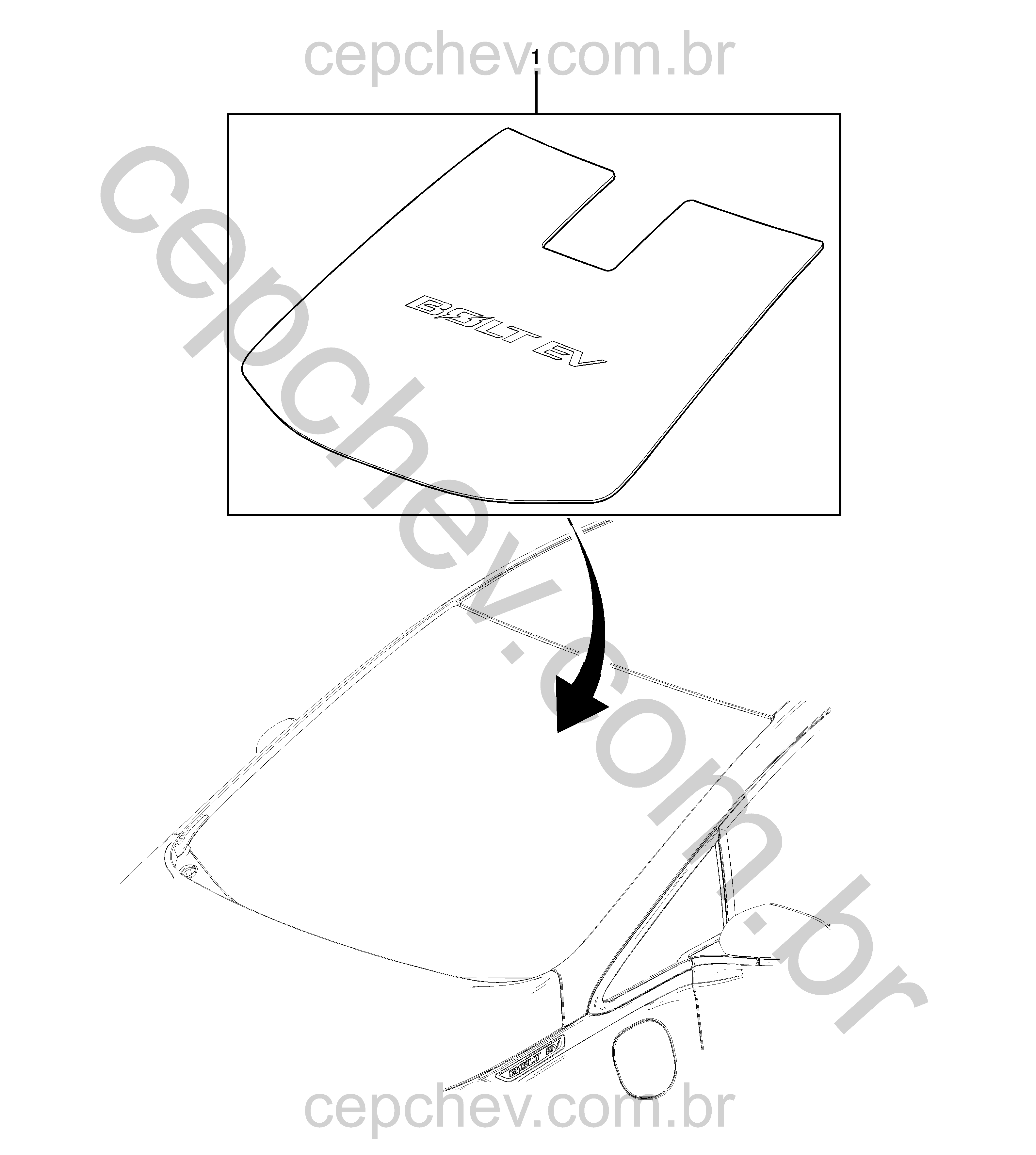 Conjunto para-sol e vidro dianteiro instalado pela concessionária
