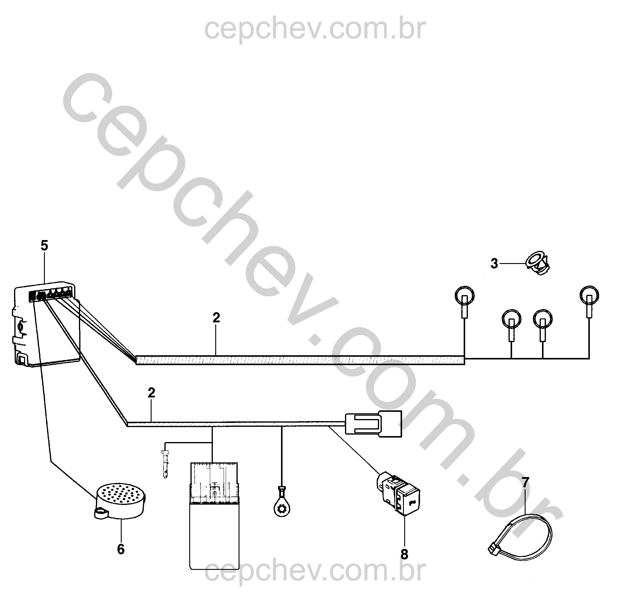 Kit sensor e sistema de assistência de estacionamento dianteiro com alarme e fiação