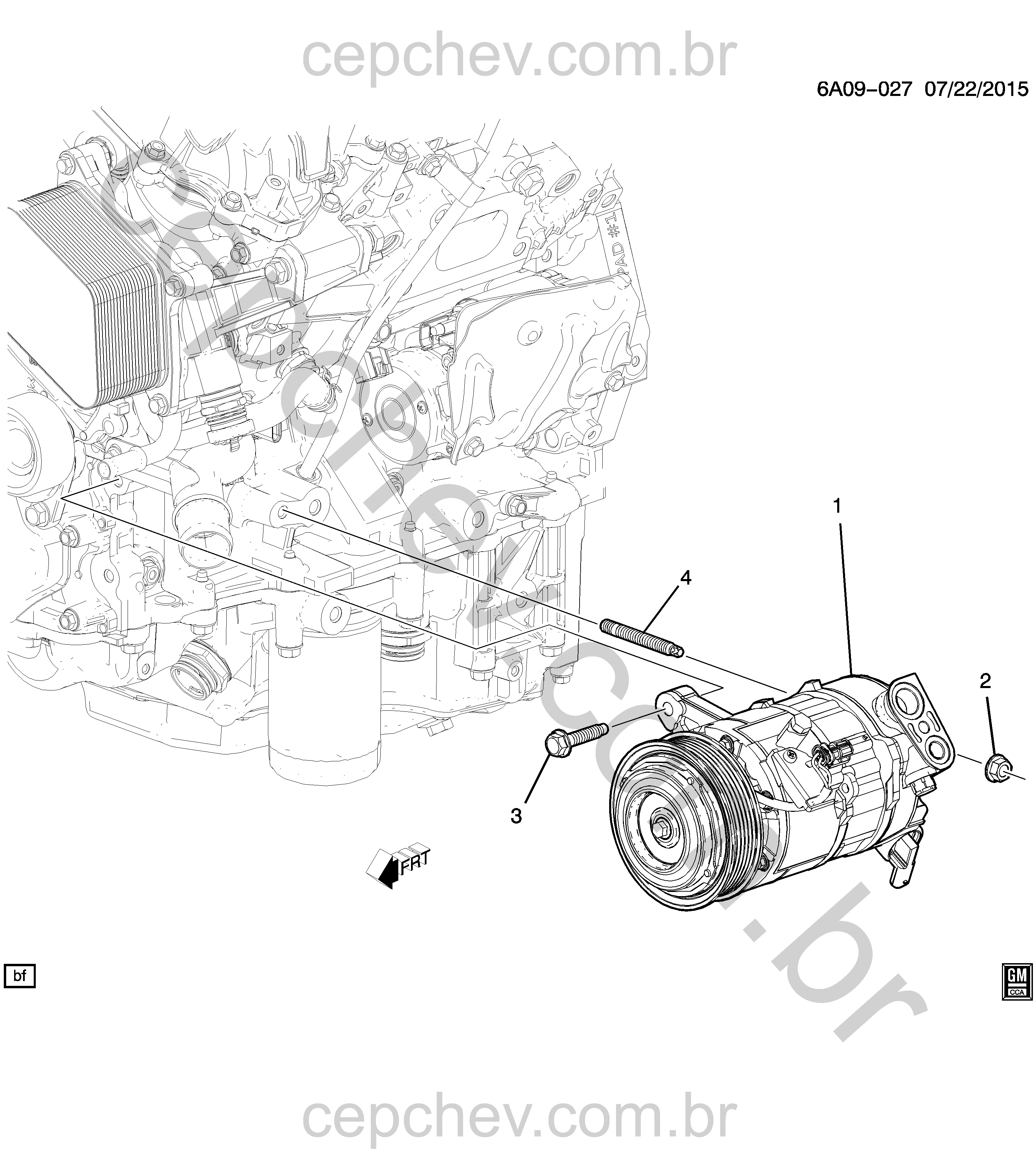 Ar-condicionado montagem e fixação do compressor (LGX/3.6S)