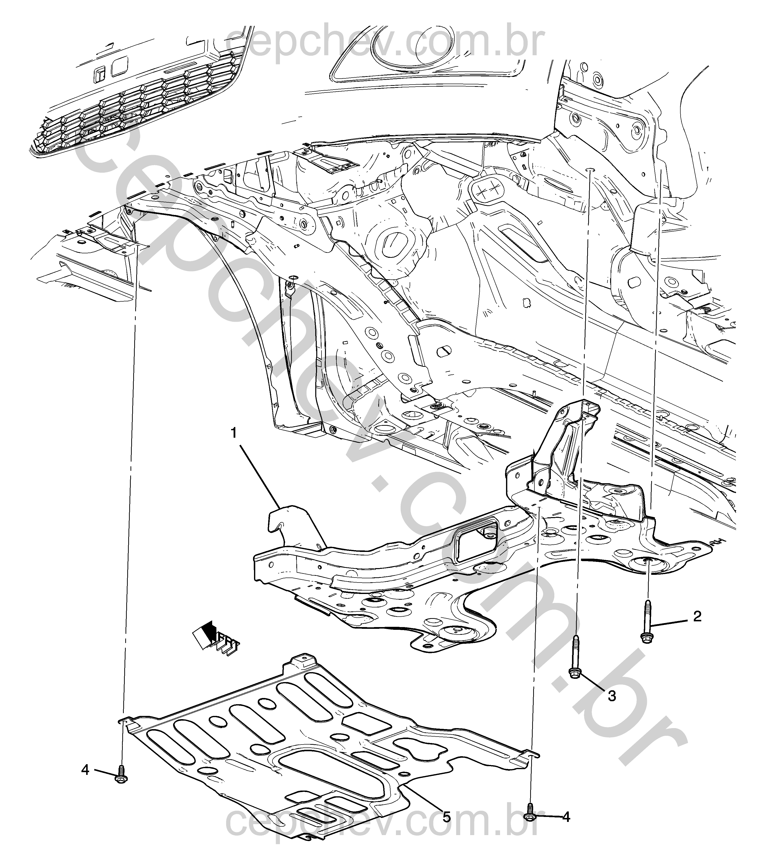 Estrutura e montagem do conjunto motor, transmissão e suspensão dianteira
