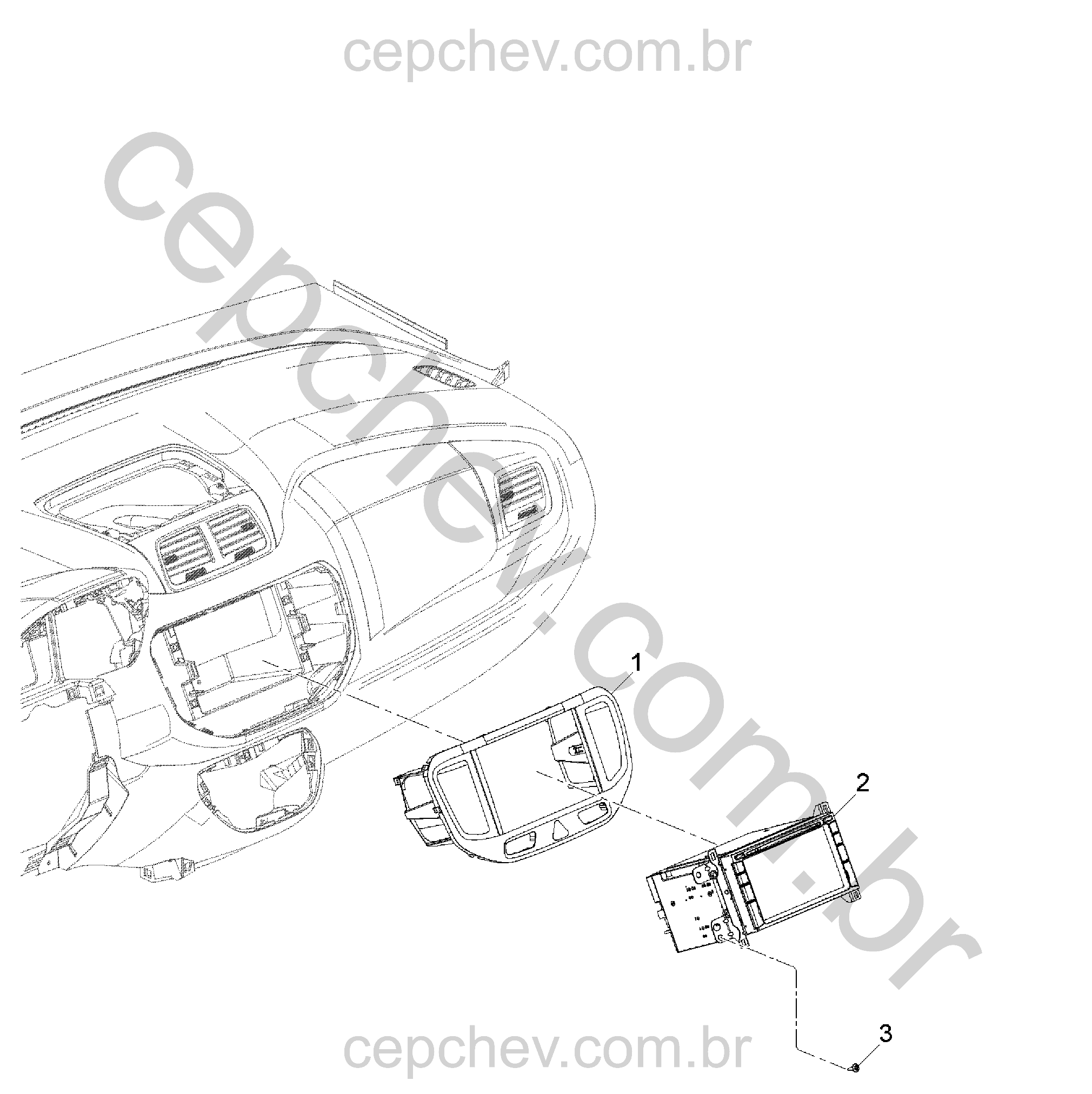 Fixação e acabamento do rádio e painel de instrumentos (UH7)