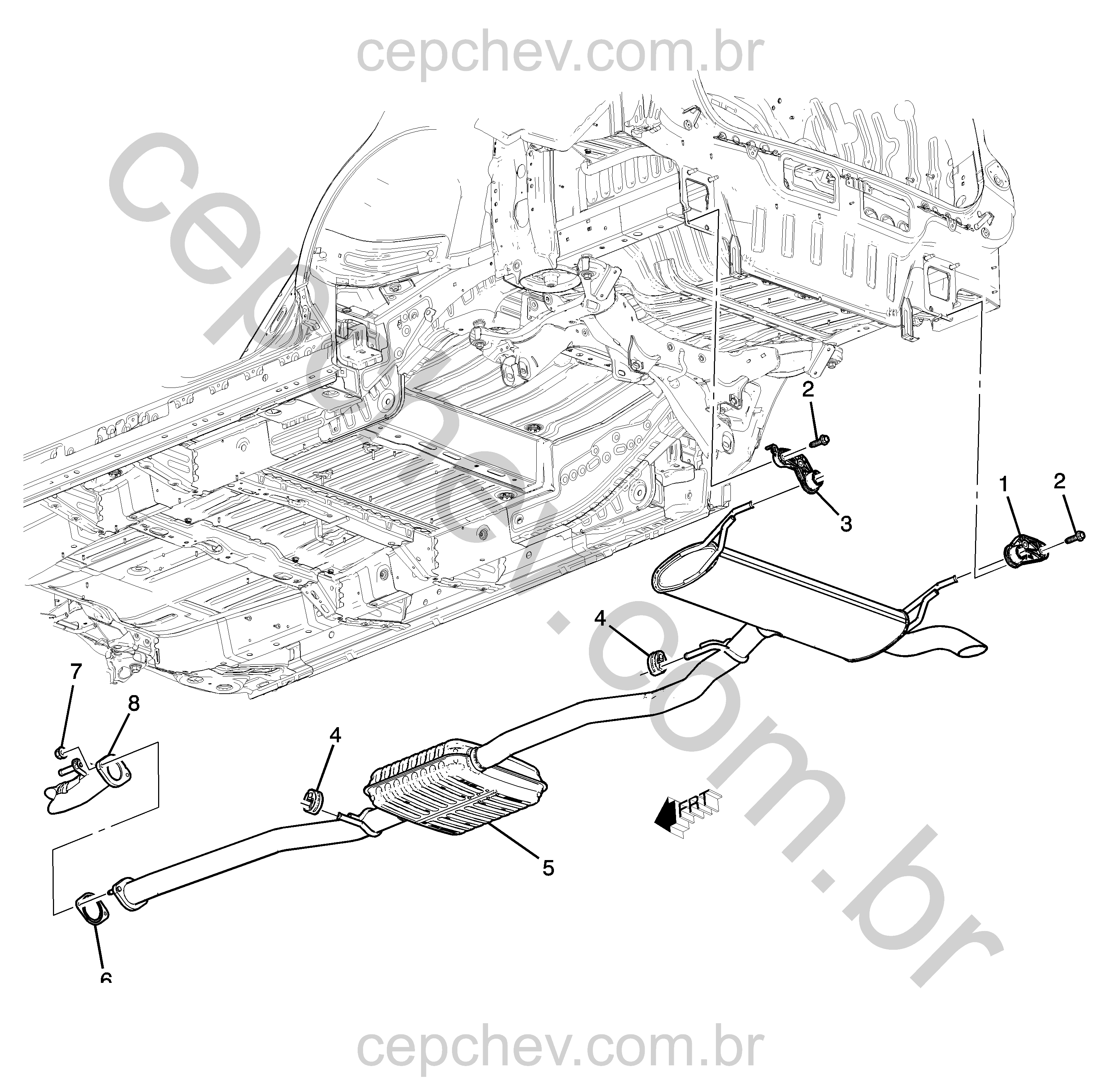 Sistema de escapamento traseiro (LYT/1.5) (2020–2024) XJ26