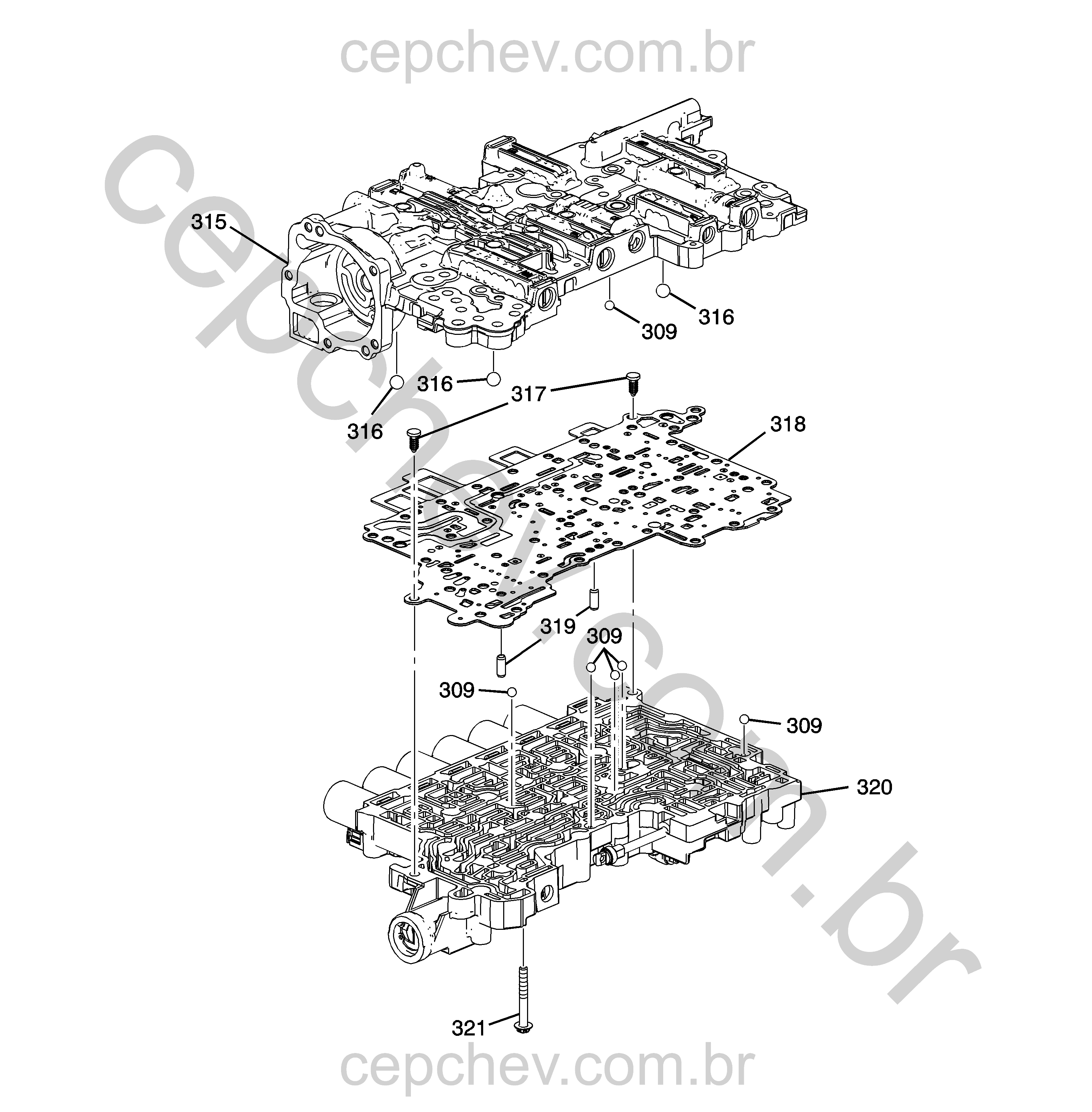 Transmissão automática (M5T) conjunto e corpo da válvula de controle